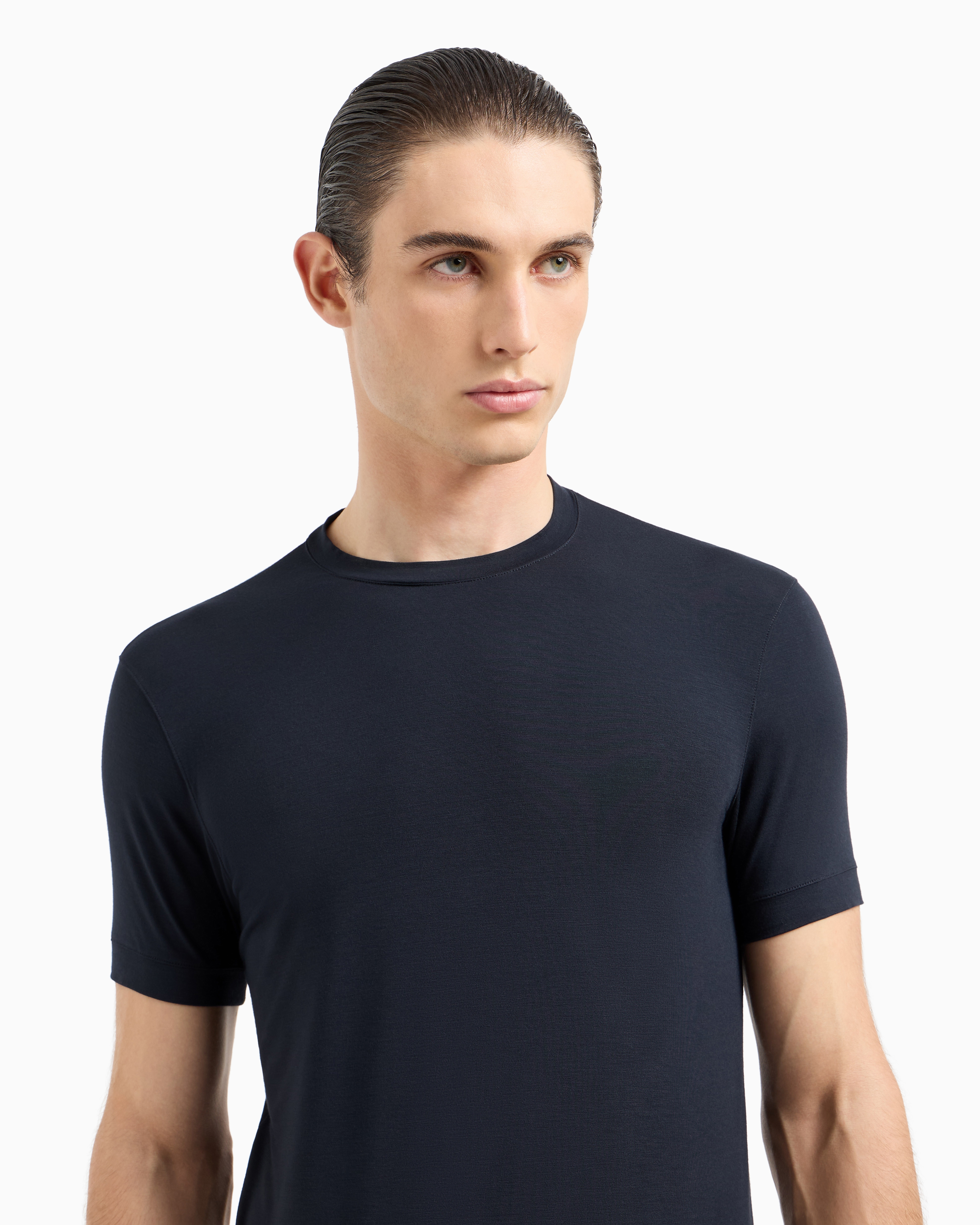 GIORGIO ARMANI ICON CREW-NECK T-SHIRT IN STRETCH VISCOSE JERSEY