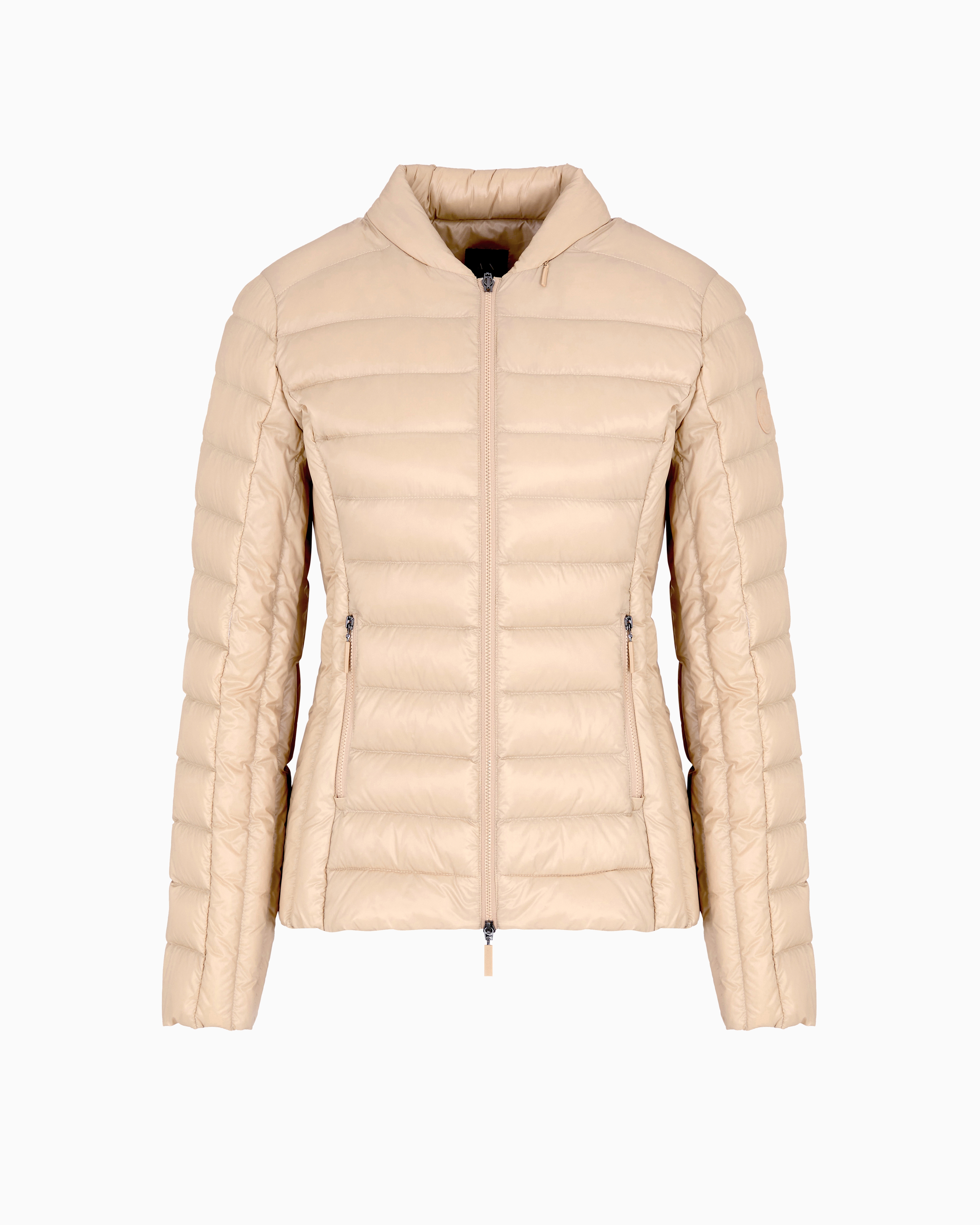 Armani Exchange Light Weight Zip-up Down Jacket In Neutral