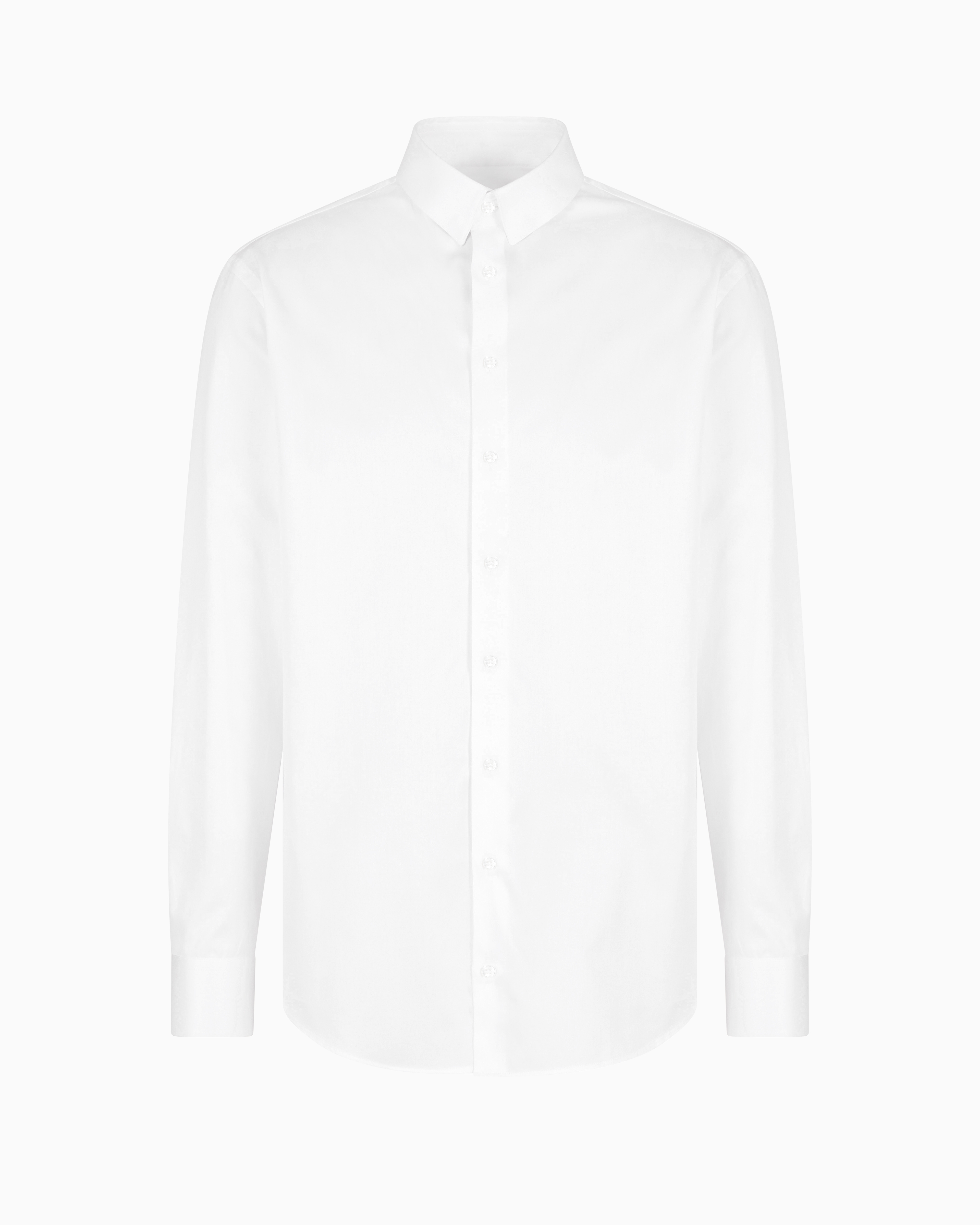 Giorgio Armani Official Store Cotton Twill Shirt In White