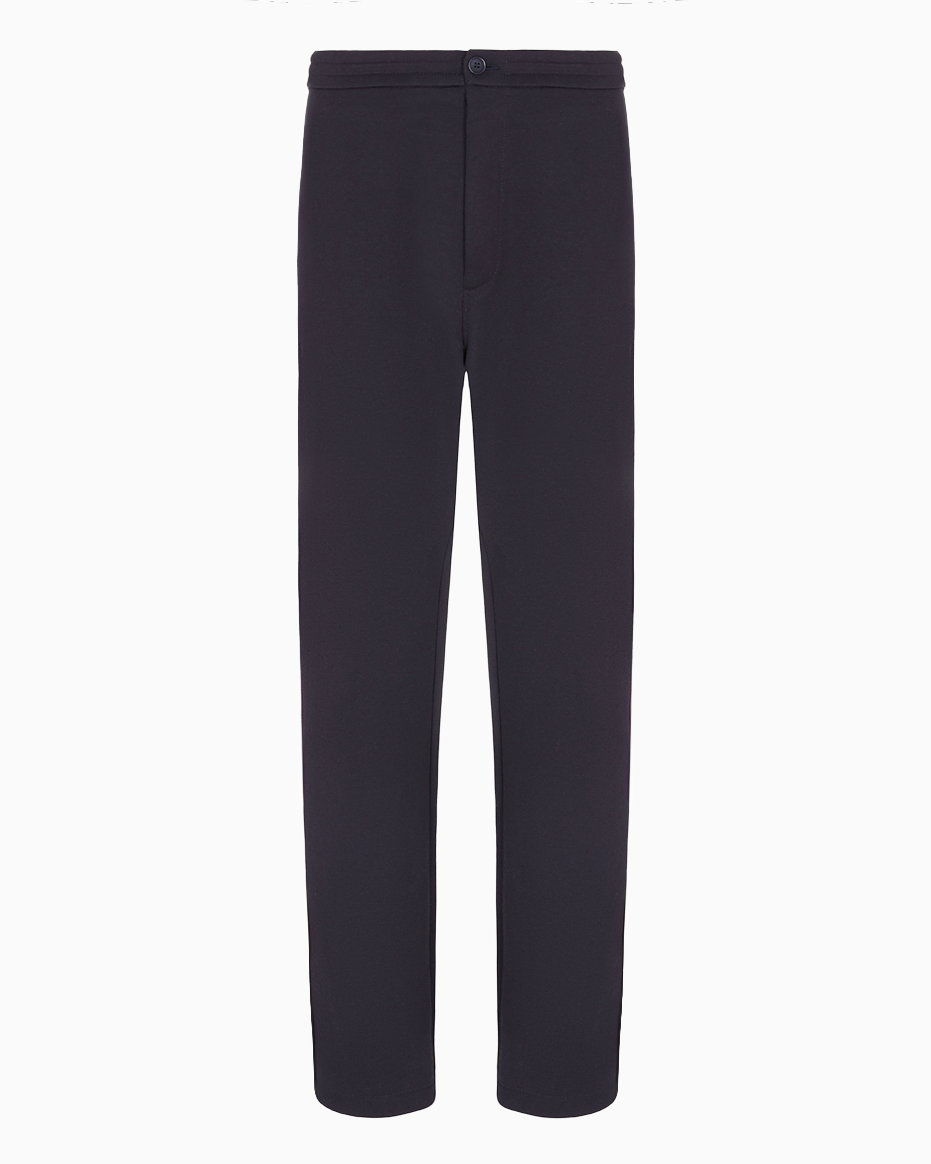 Giorgio Armani Cotton Double-jersey Trousers In Navy Blue