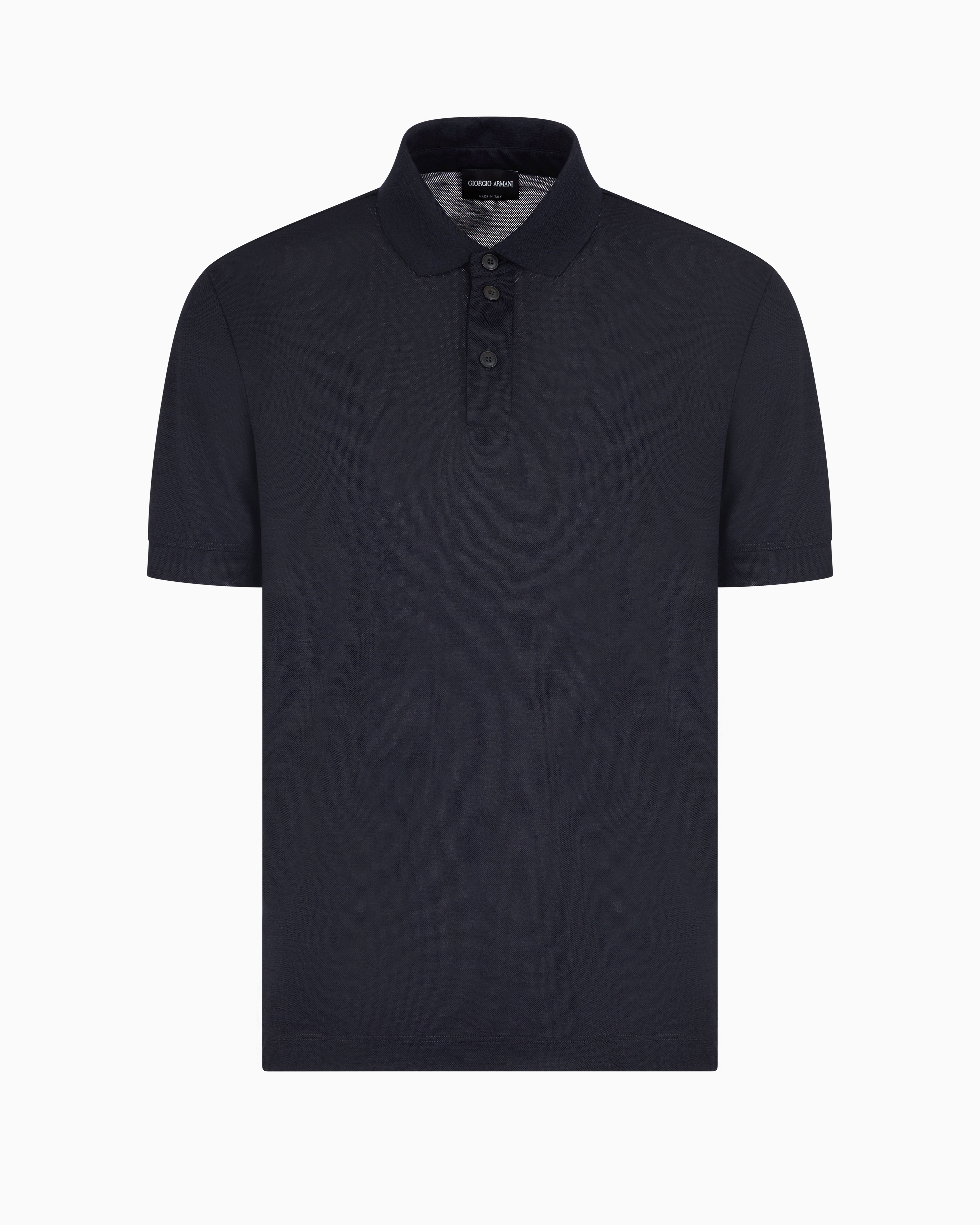 GIORGIO ARMANI PURE VIRGIN-WOOL PIQUÉ POLO SHIRT