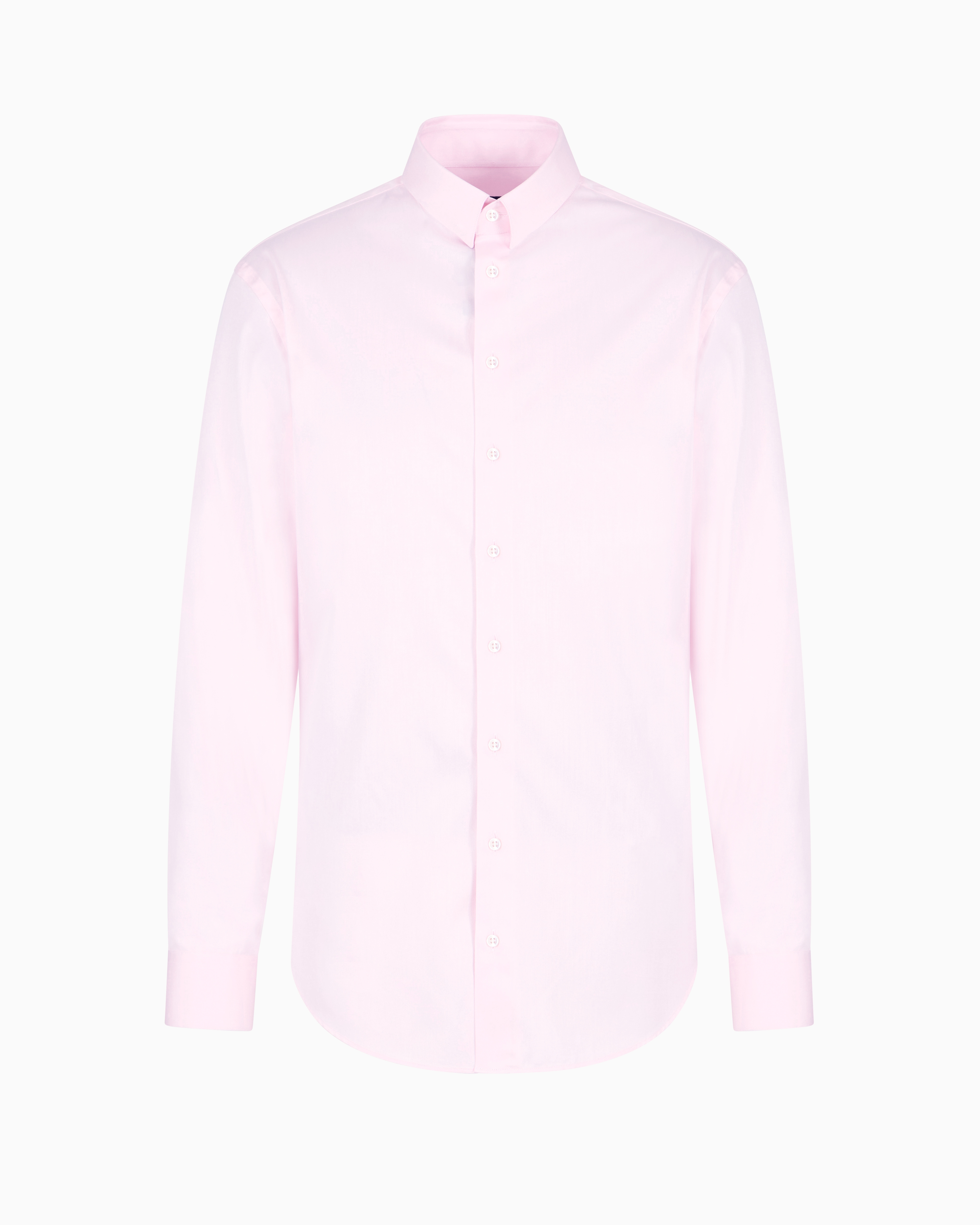 Giorgio Armani Official Store Cotton Twill Shirt In Pink