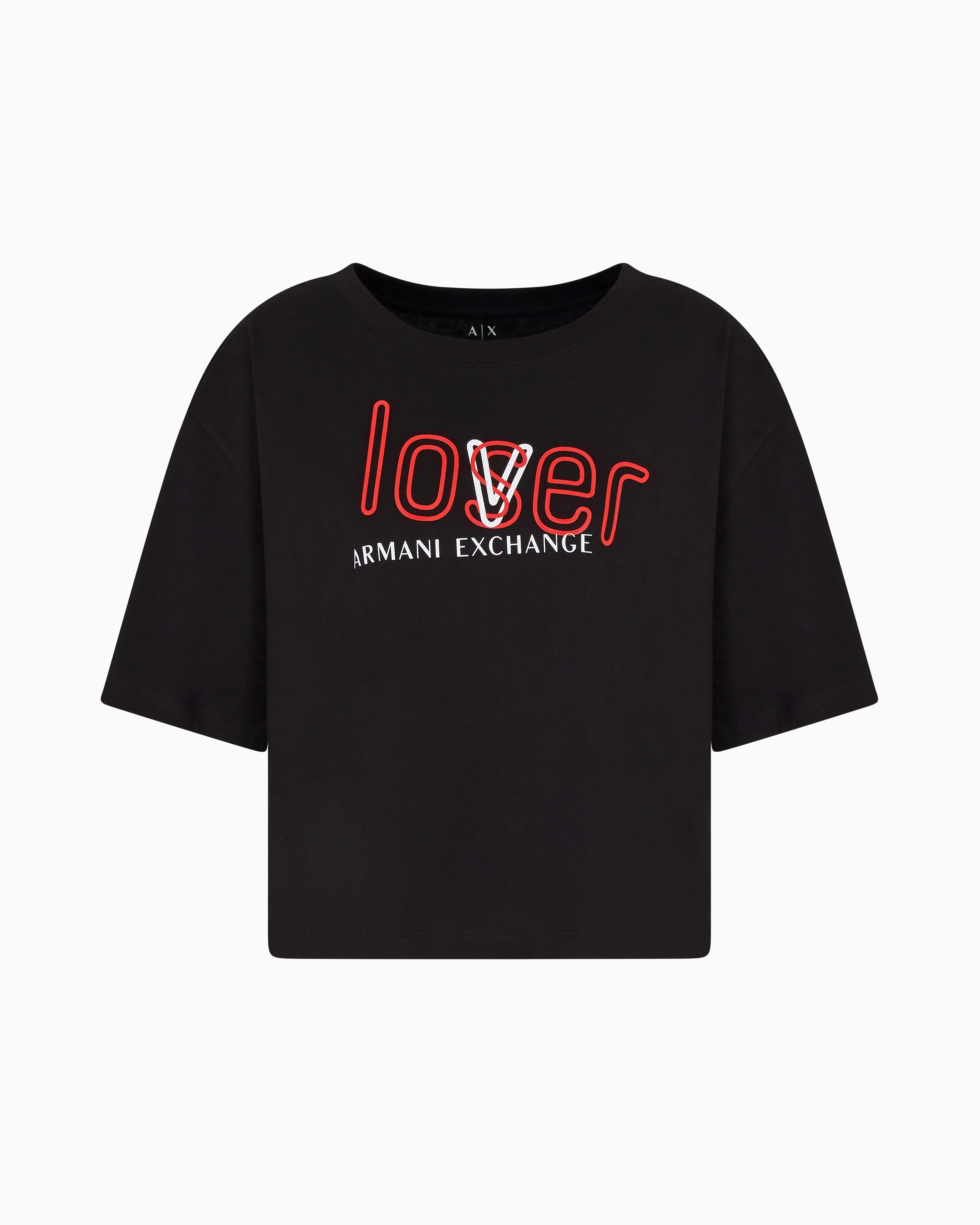 Armani Exchange Cropped T-shirts In Black