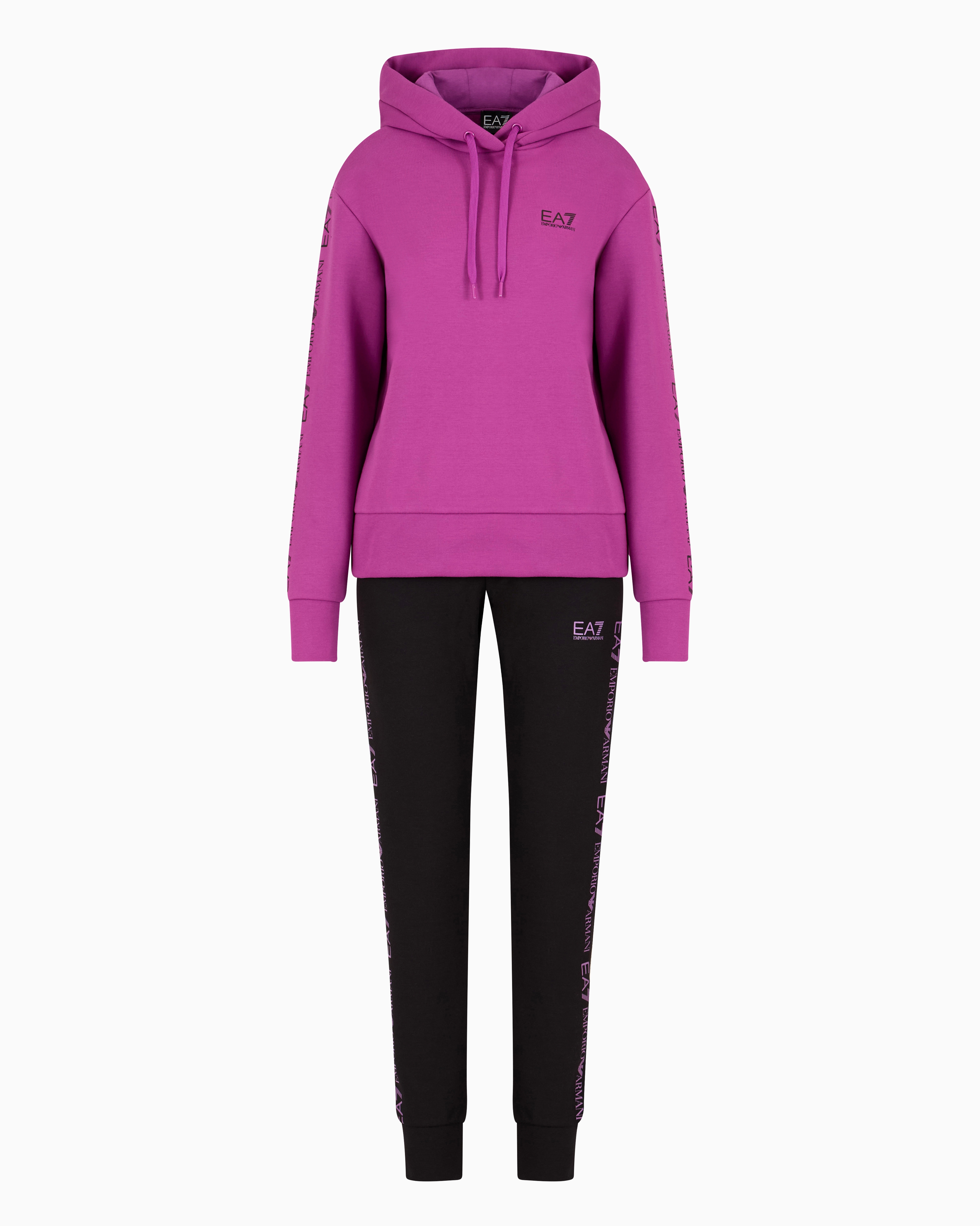 Ea7 Official Store Stretch-cotton Tracksuit In Purple