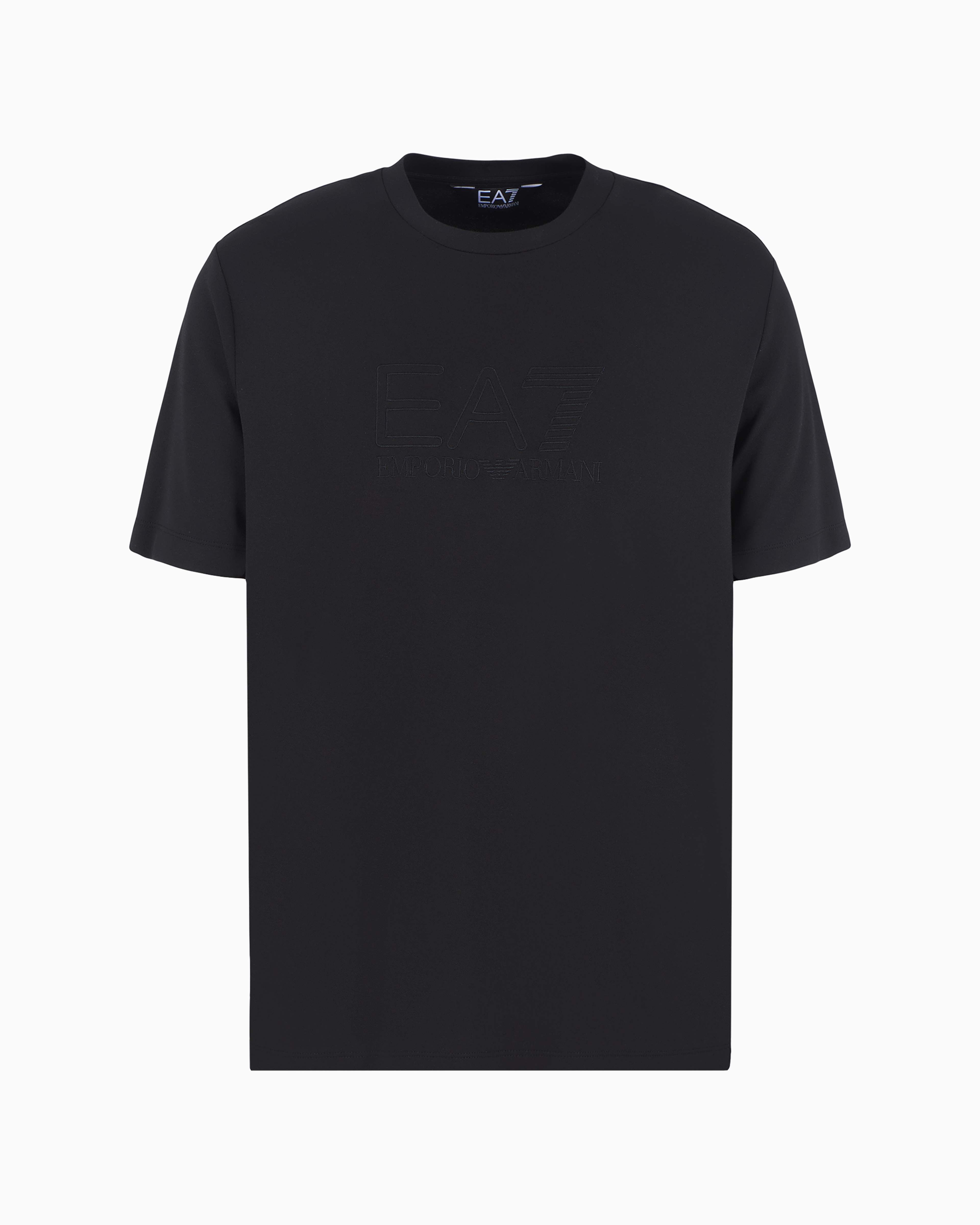 Ea7 Lux Identity Modal-blend Crew-neck T-shirt In Black