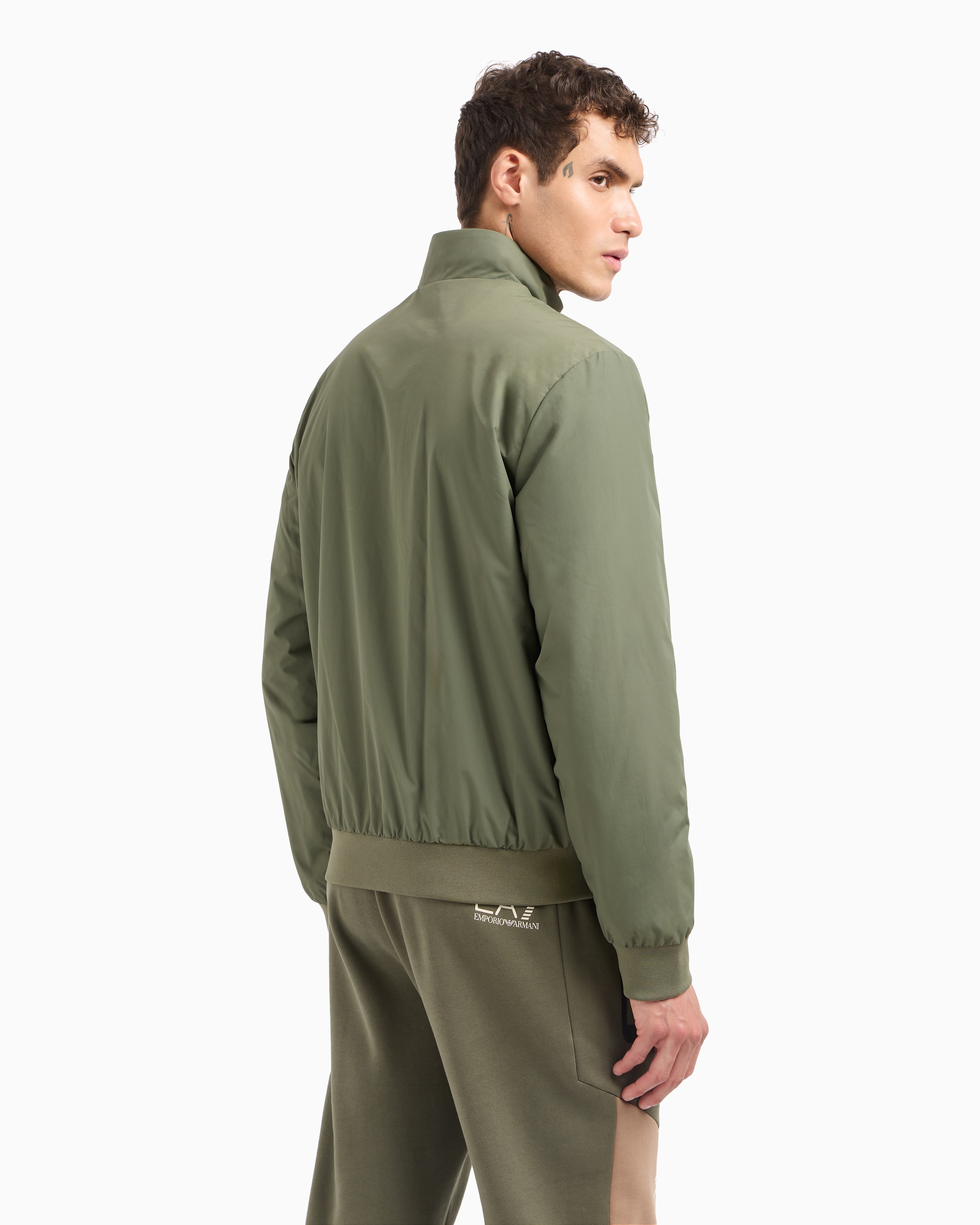 Ea7 Official Store Core Identity Bomber In Technical Fabric In Military Green