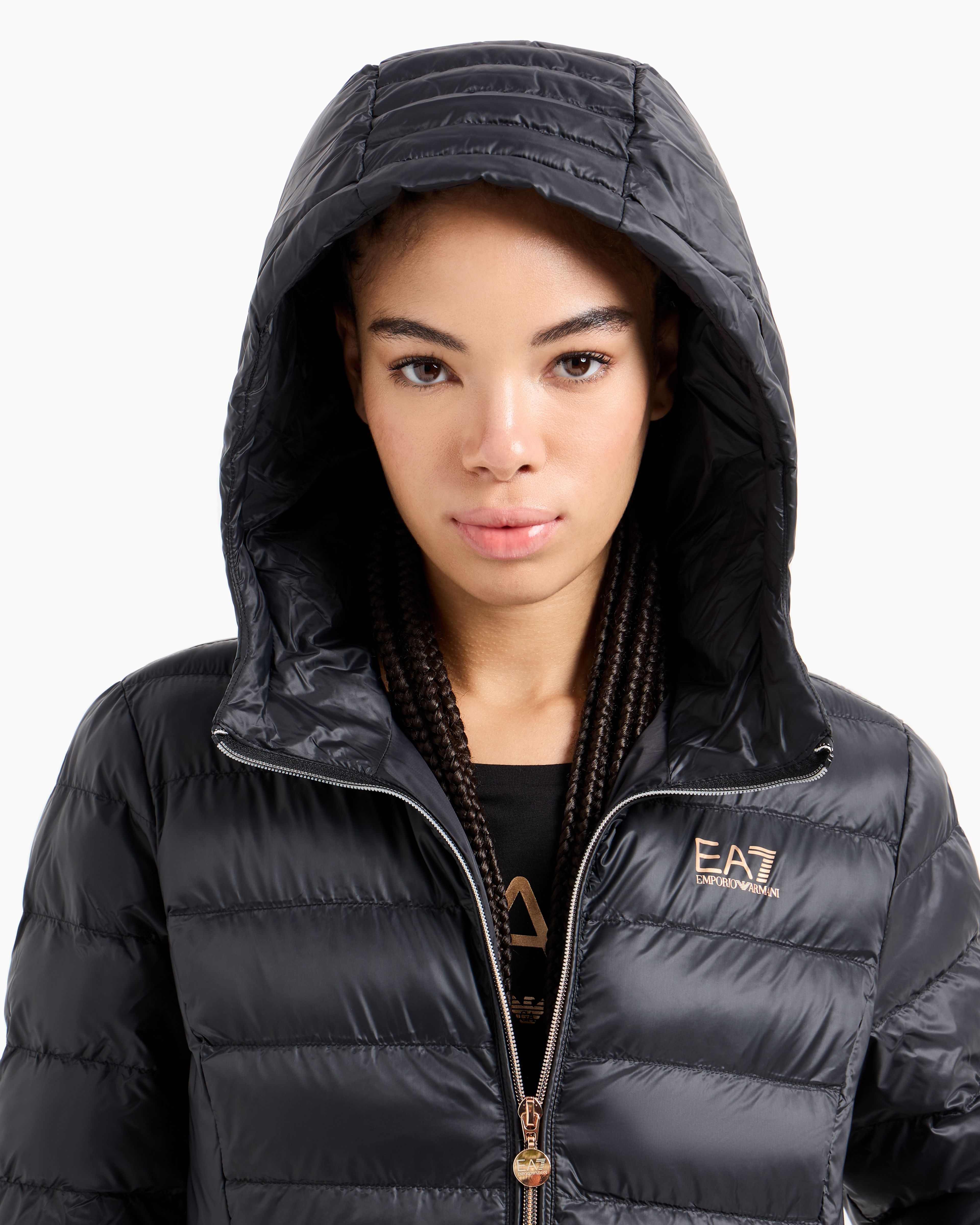 Shop Ea7 Core Lady Nylon Padded Jacket In Black