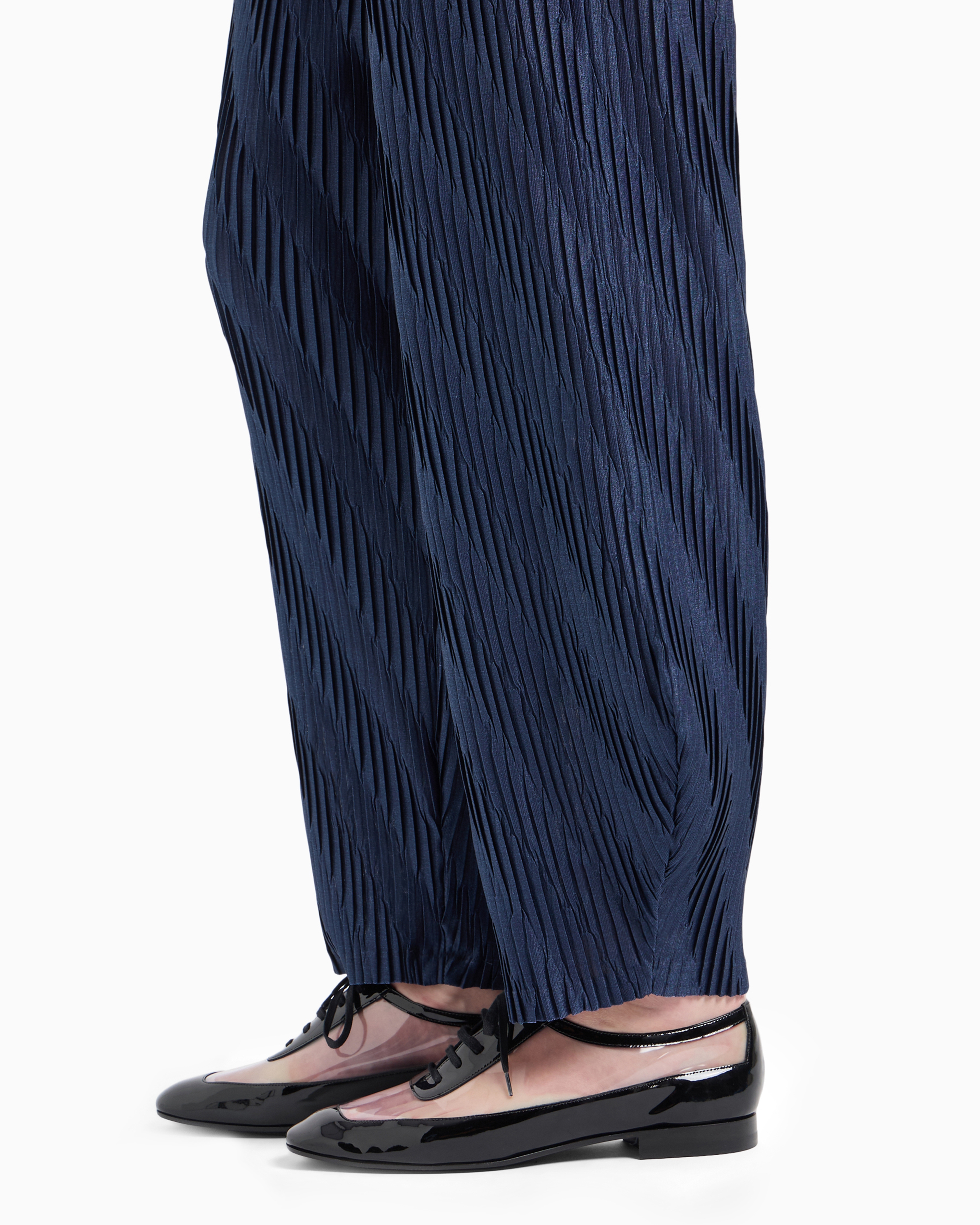 Giorgio Armani High-waist Pleated Trousers In Blue