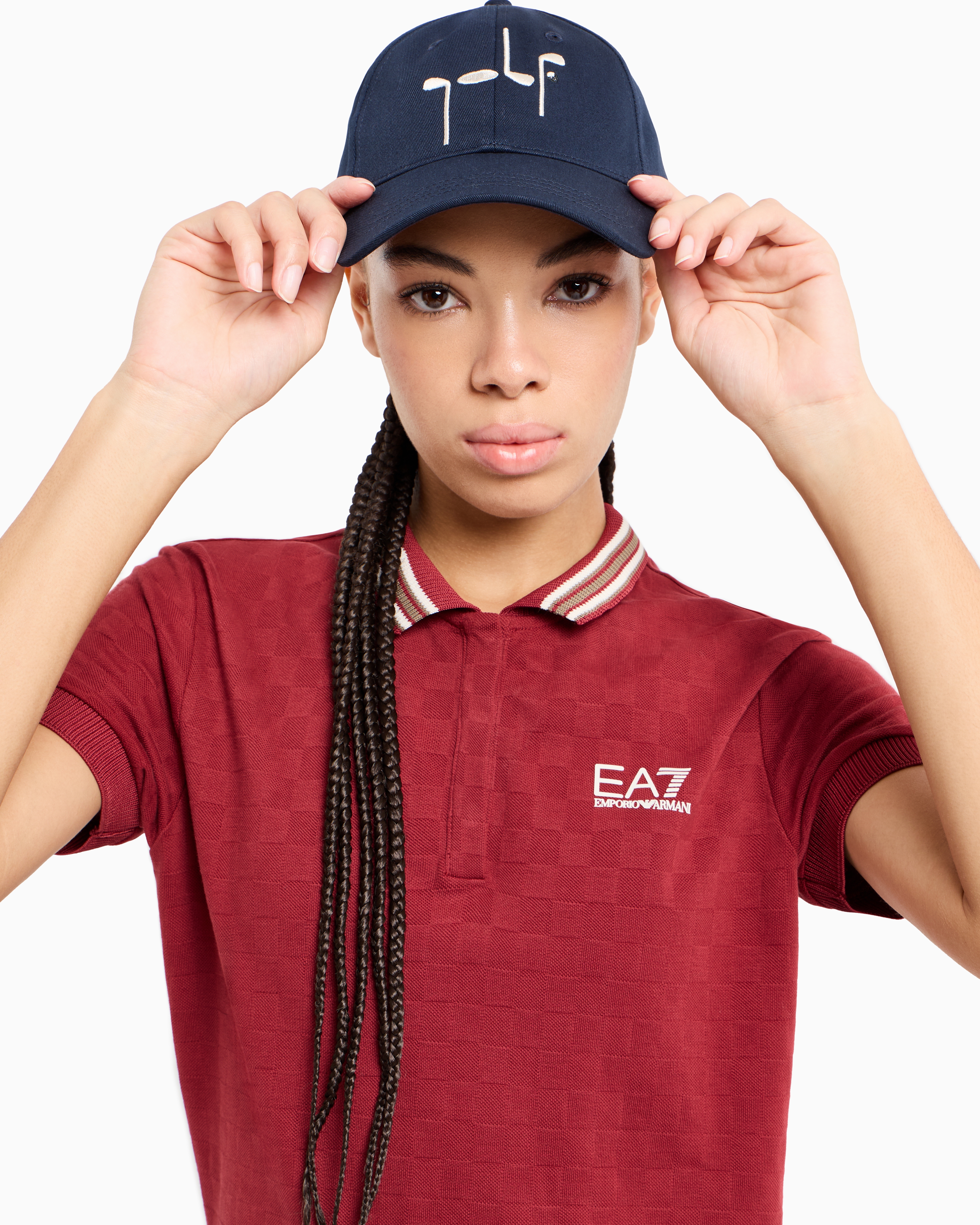 Shop Ea7 Golf Club Cotton Baseball Cap In Navy Blue