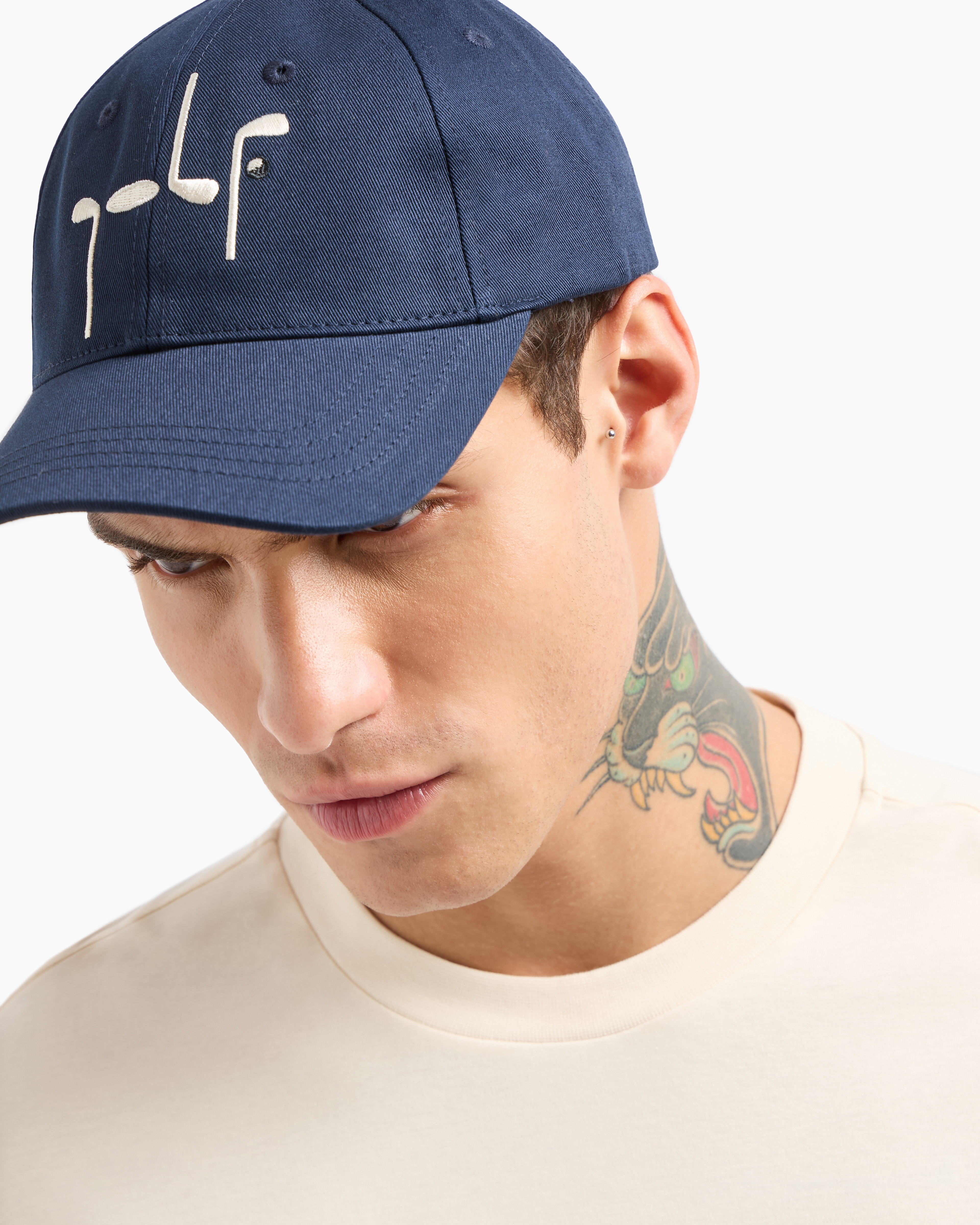 Shop Ea7 Golf Club Cotton Baseball Cap In Navy Blue