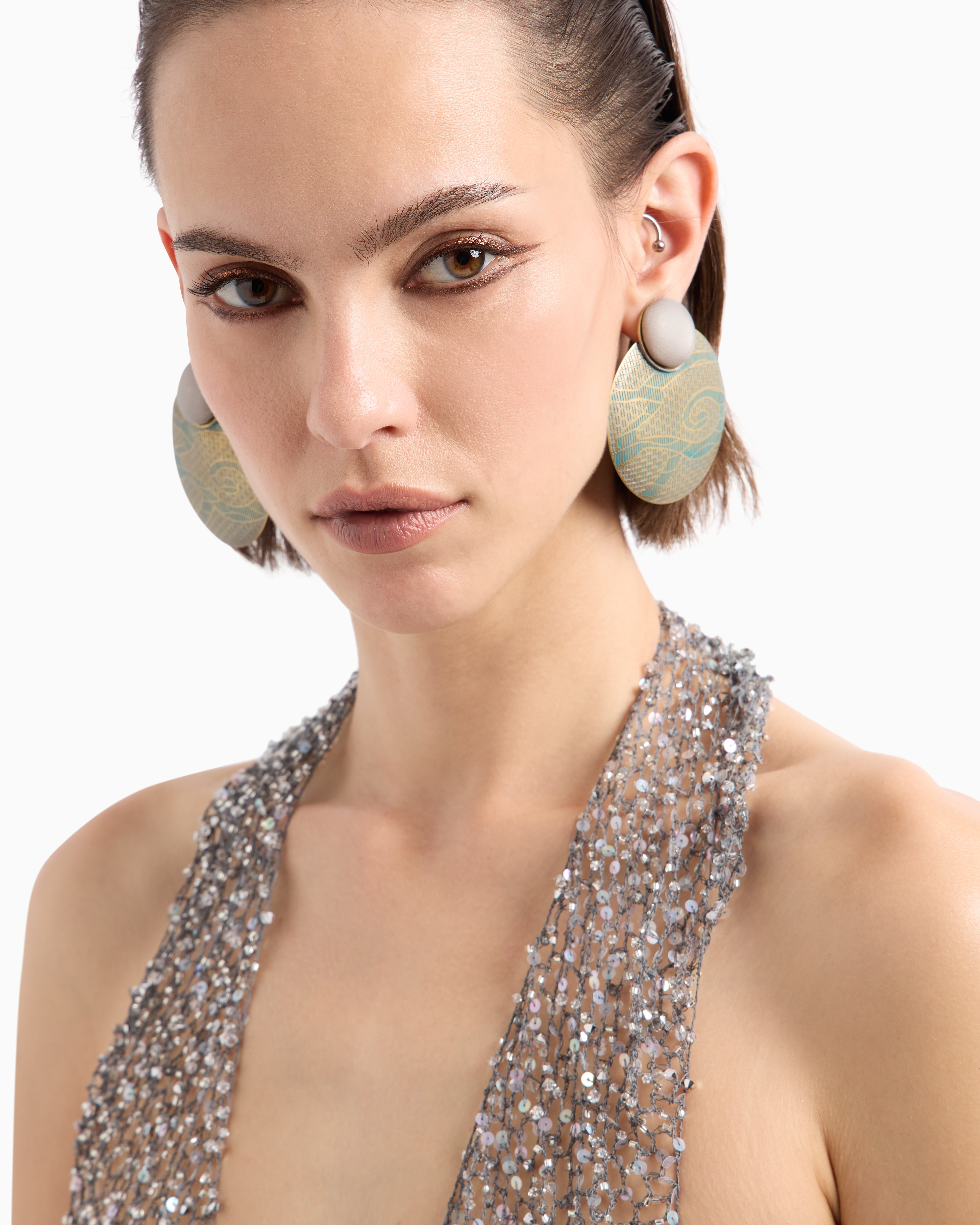 Giorgio Armani Brass And Resin Clip-on Earrings