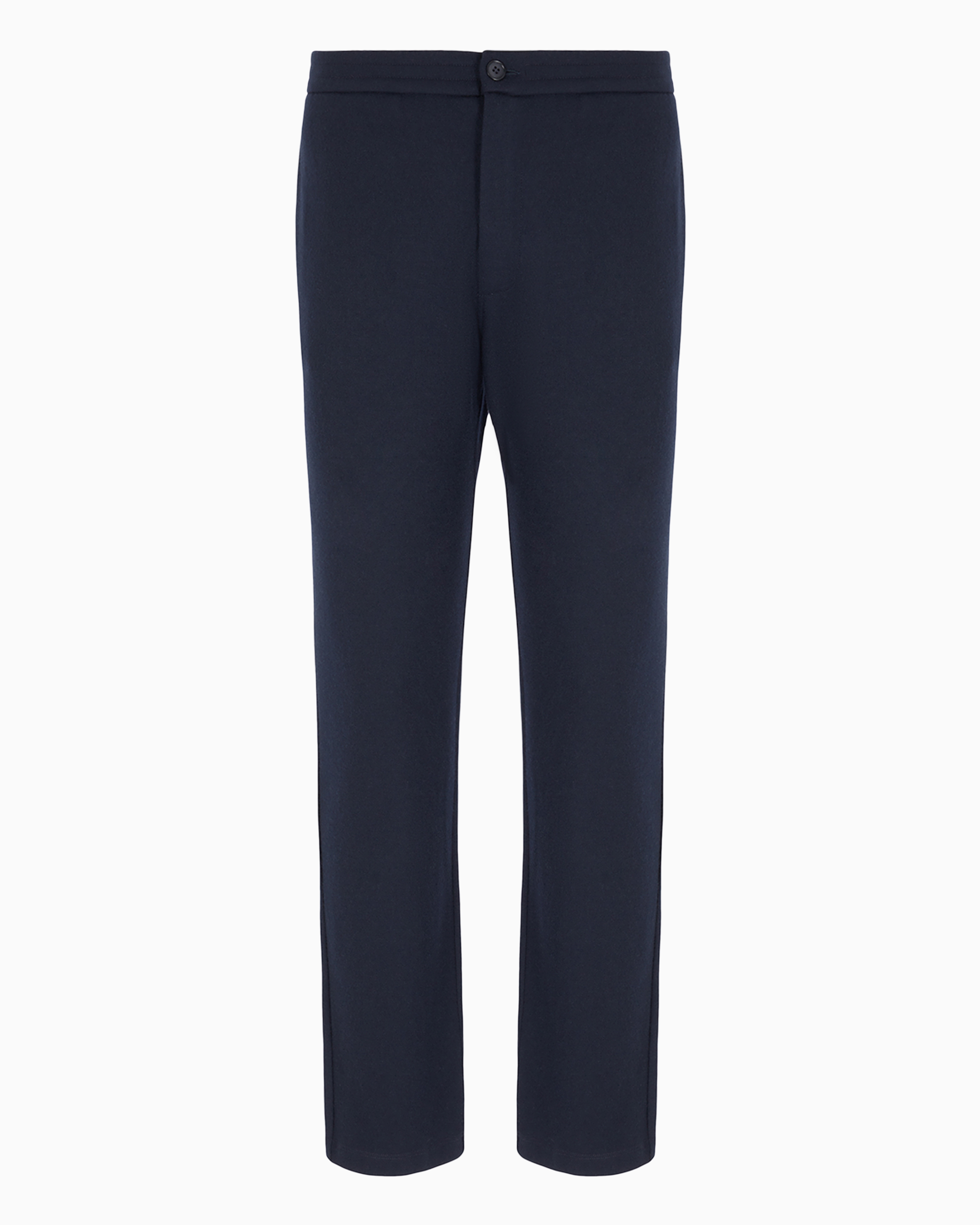 Giorgio Armani Official Store Trousers In Pure Casentino Cashmere Jersey In Navy Blue