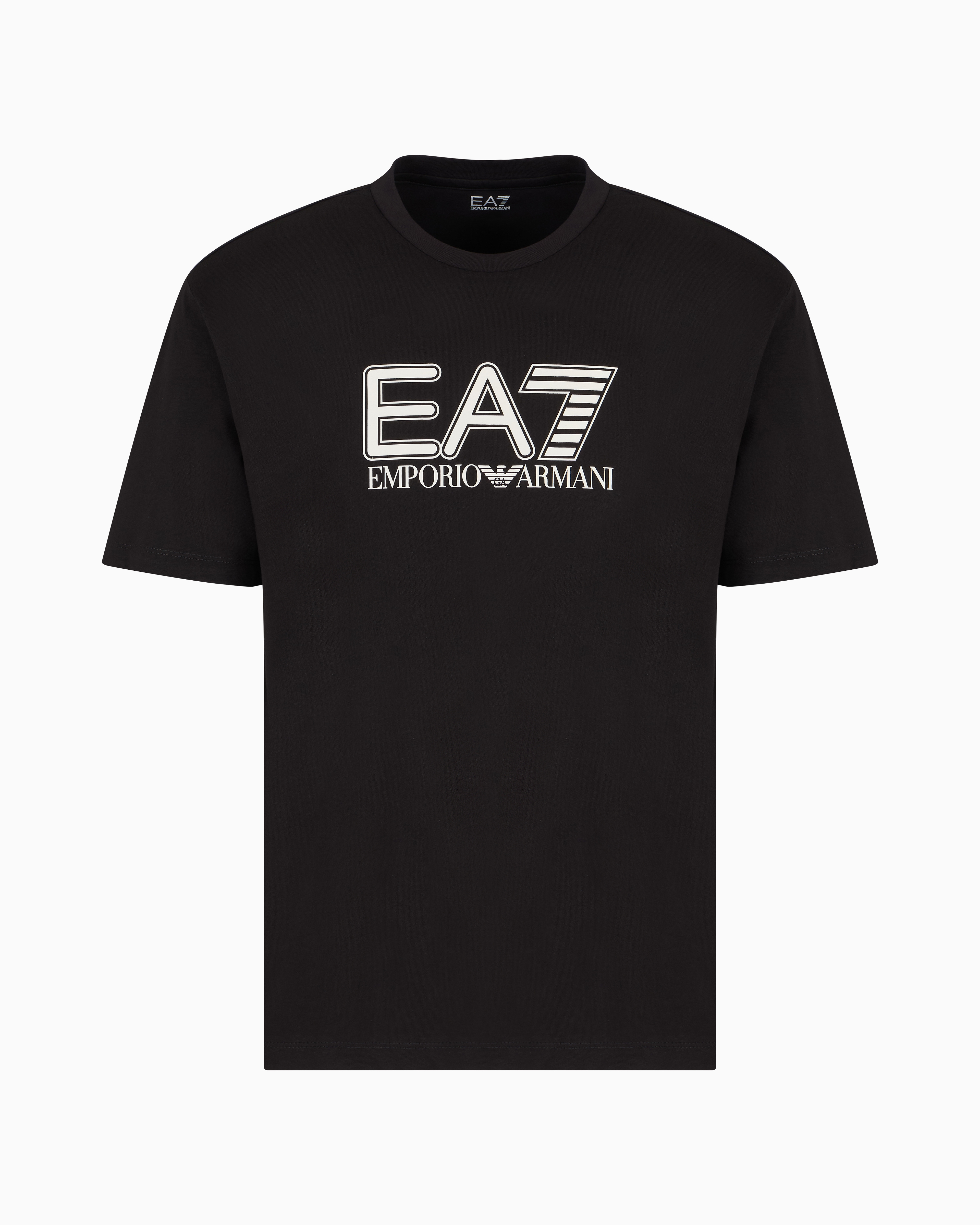 Ea7 Man T-shirt Black Size 3xl Cotton In Black