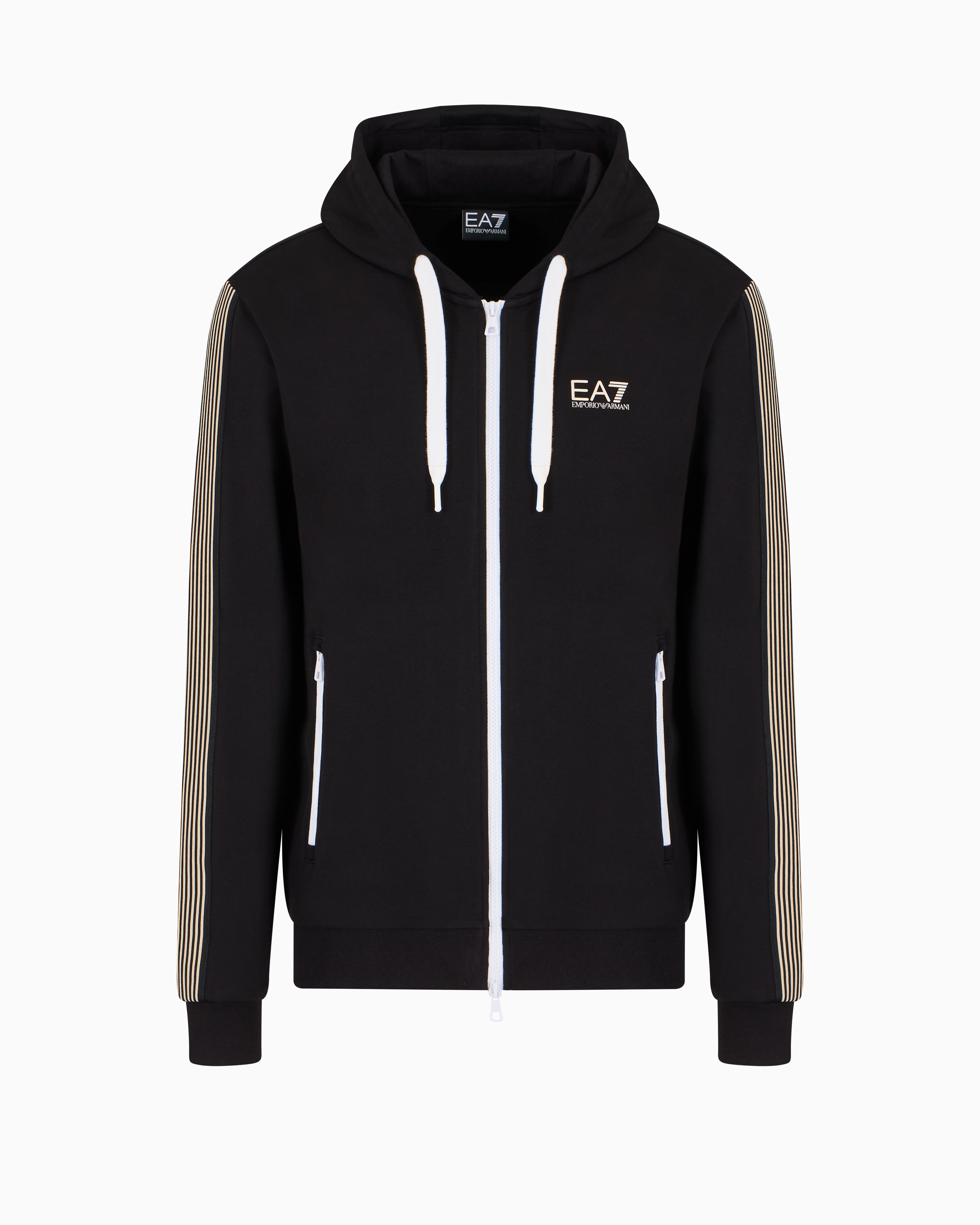 トップス EMPORIO ARMANI HOODED JERSEY Hooded jersey sweatshirt with embossed domed logo | Emporio