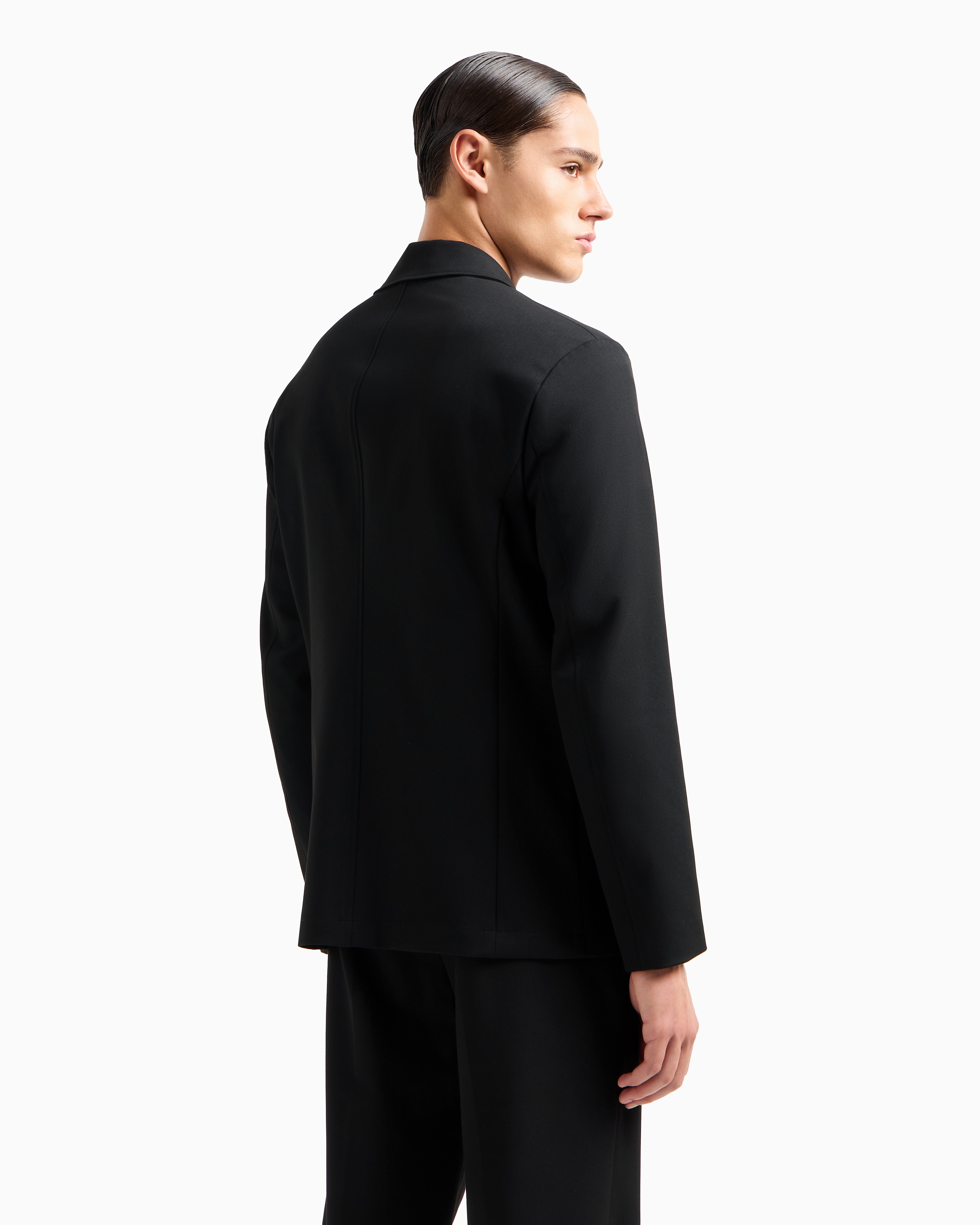 シングルブレストジャケット コンパクトファブリック 紡毛仕上げ