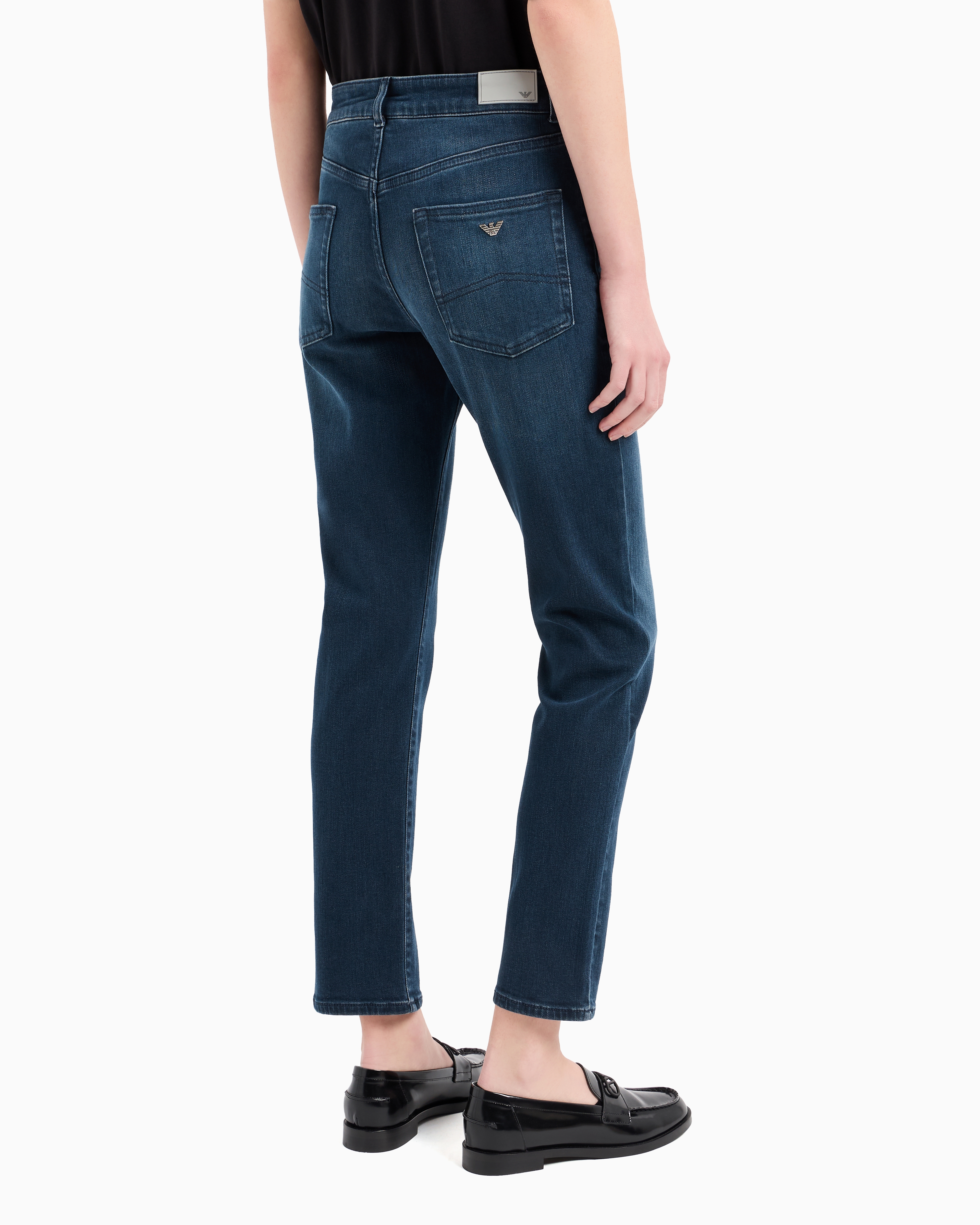 Shop Emporio Armani J36 Mid-rise, Straight-leg, Worn-look Denim Jeans In Blue