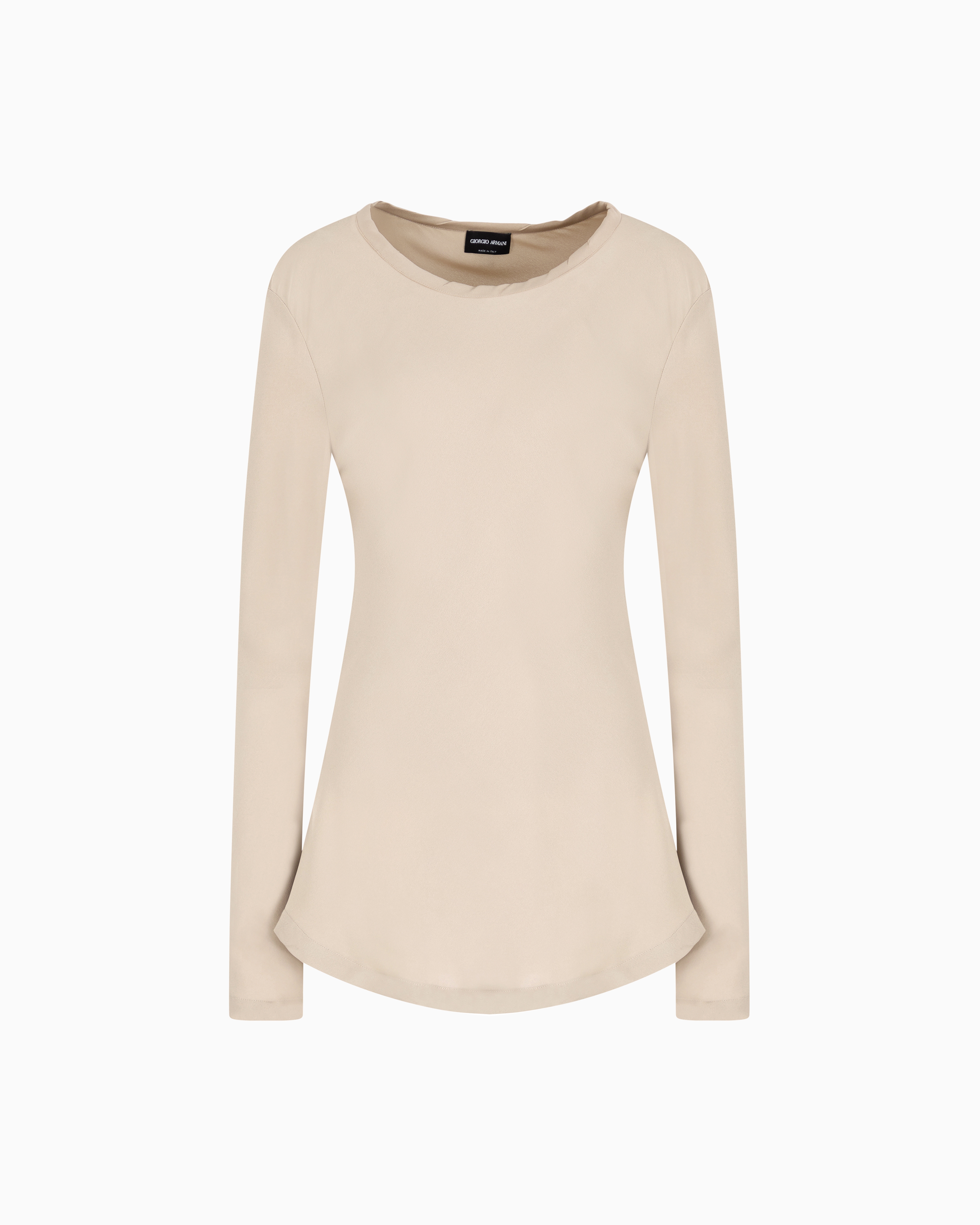 Giorgio Armani Blouse In Triple Silk Georgette In Beige