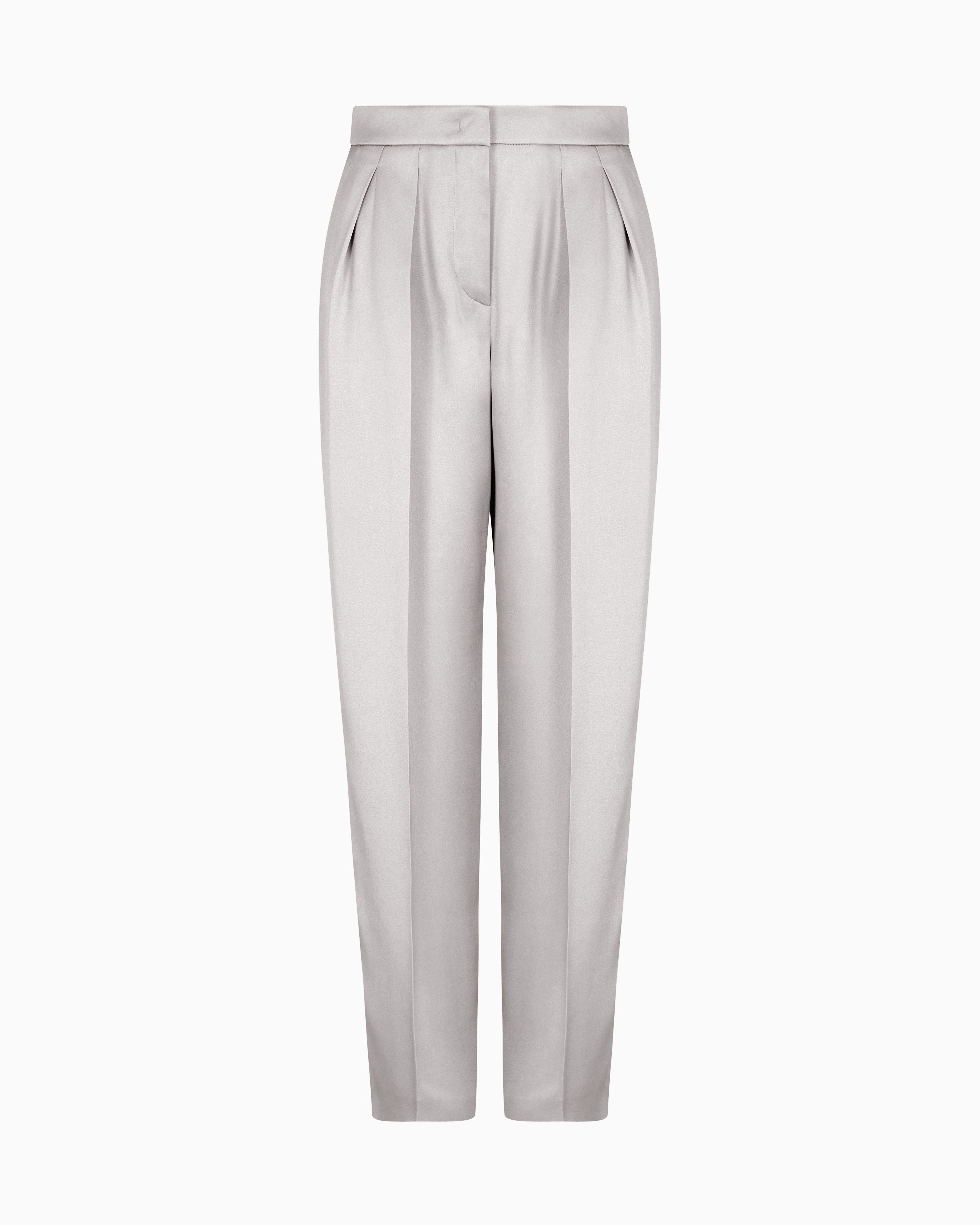 Double-sided silk-satin two-pleat trousers | Giorgio Armani