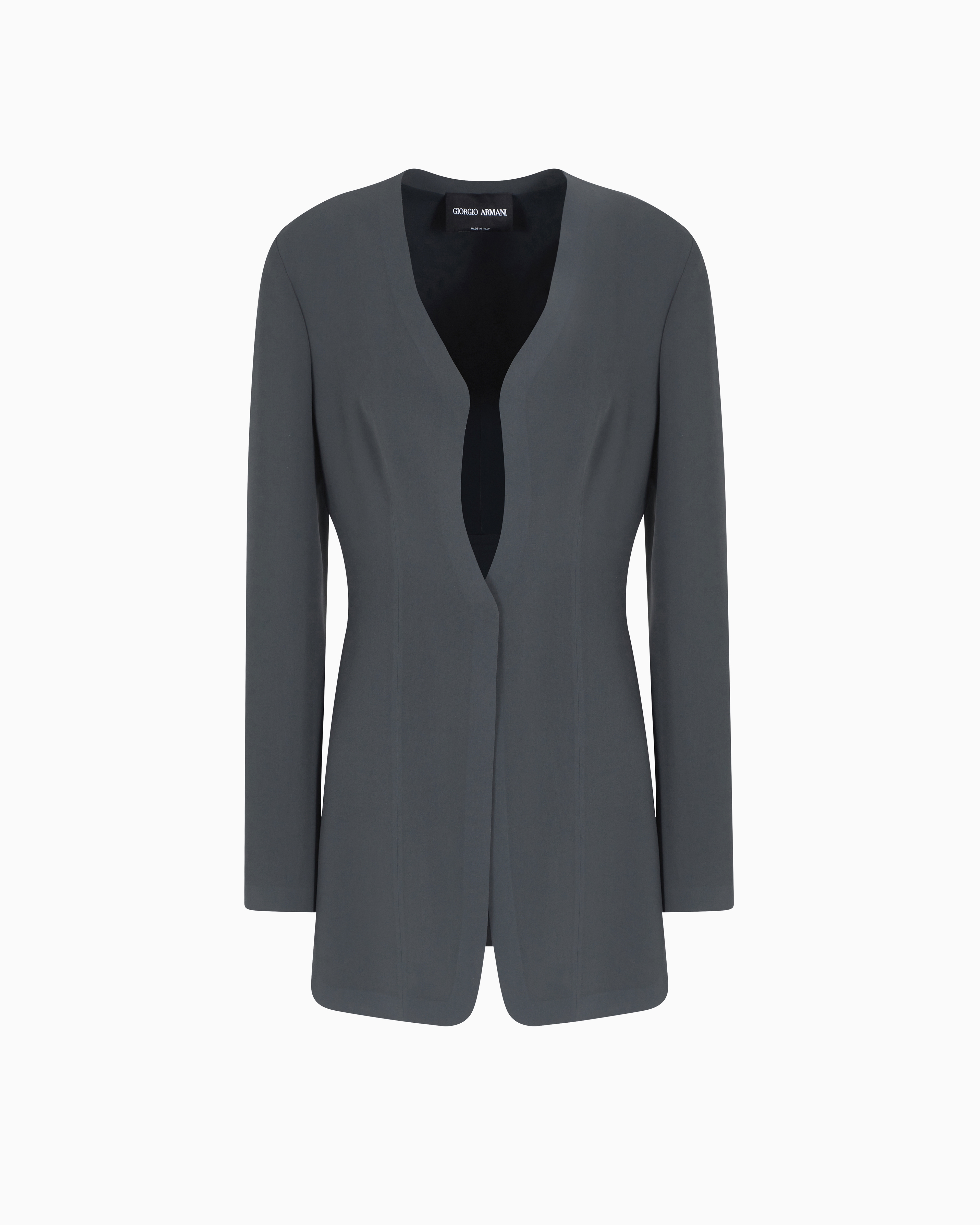 ジャケット GIORGIO ARMANI Women Jackets GW000845TE13744 GREY Long jacket in technical cady | Giorgio Armani