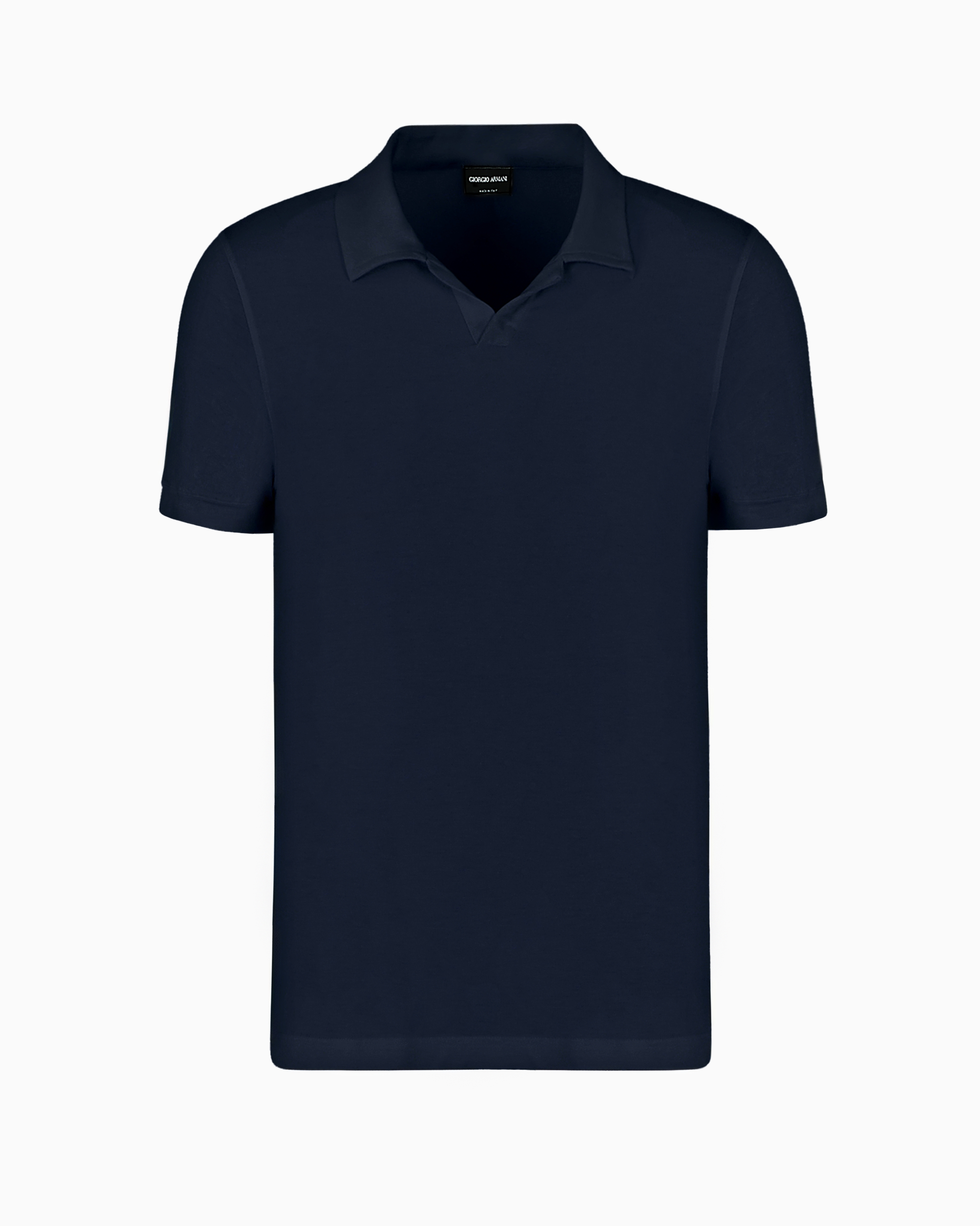 Giorgio Armani Official Store Stretch Bamboo-viscose Jersey Polo Shirt In Navy Blue