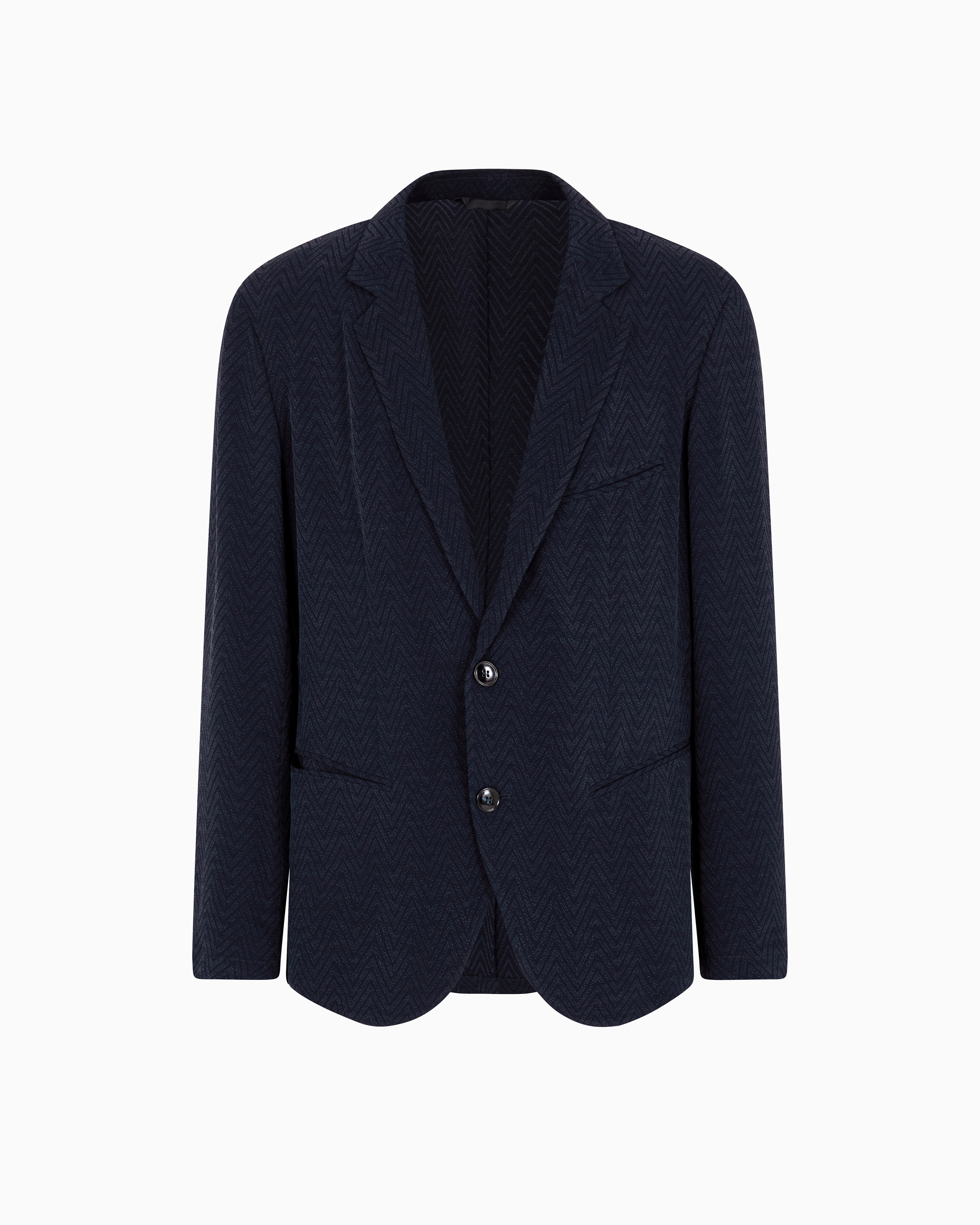 GIORGIO ARMANI SINGLE-BREASTED JACKET IN CHEVRON CUPRO AND VISCOSE