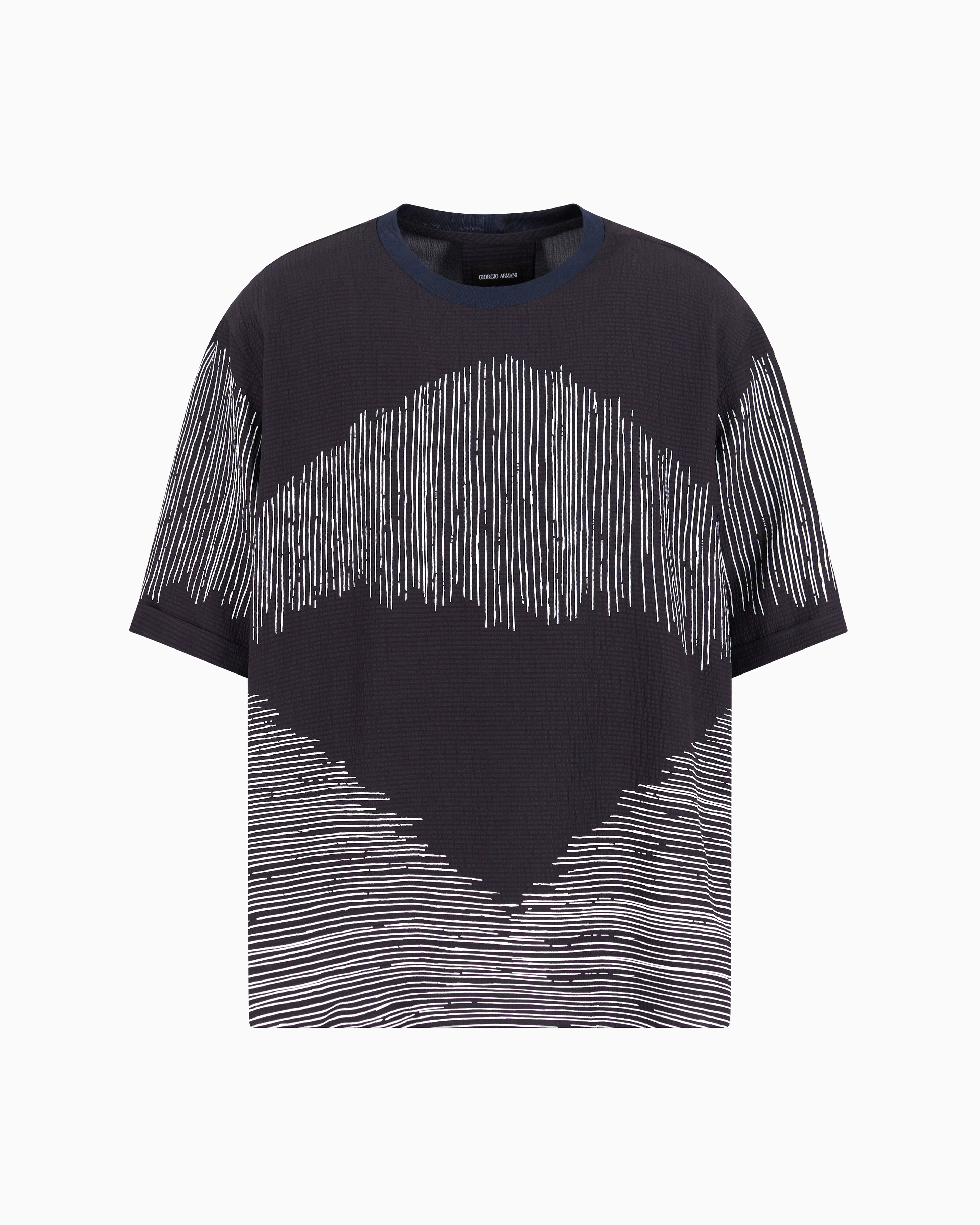 Tシャツ ビスコース／シルク シアサッカー プリント | Giorgio