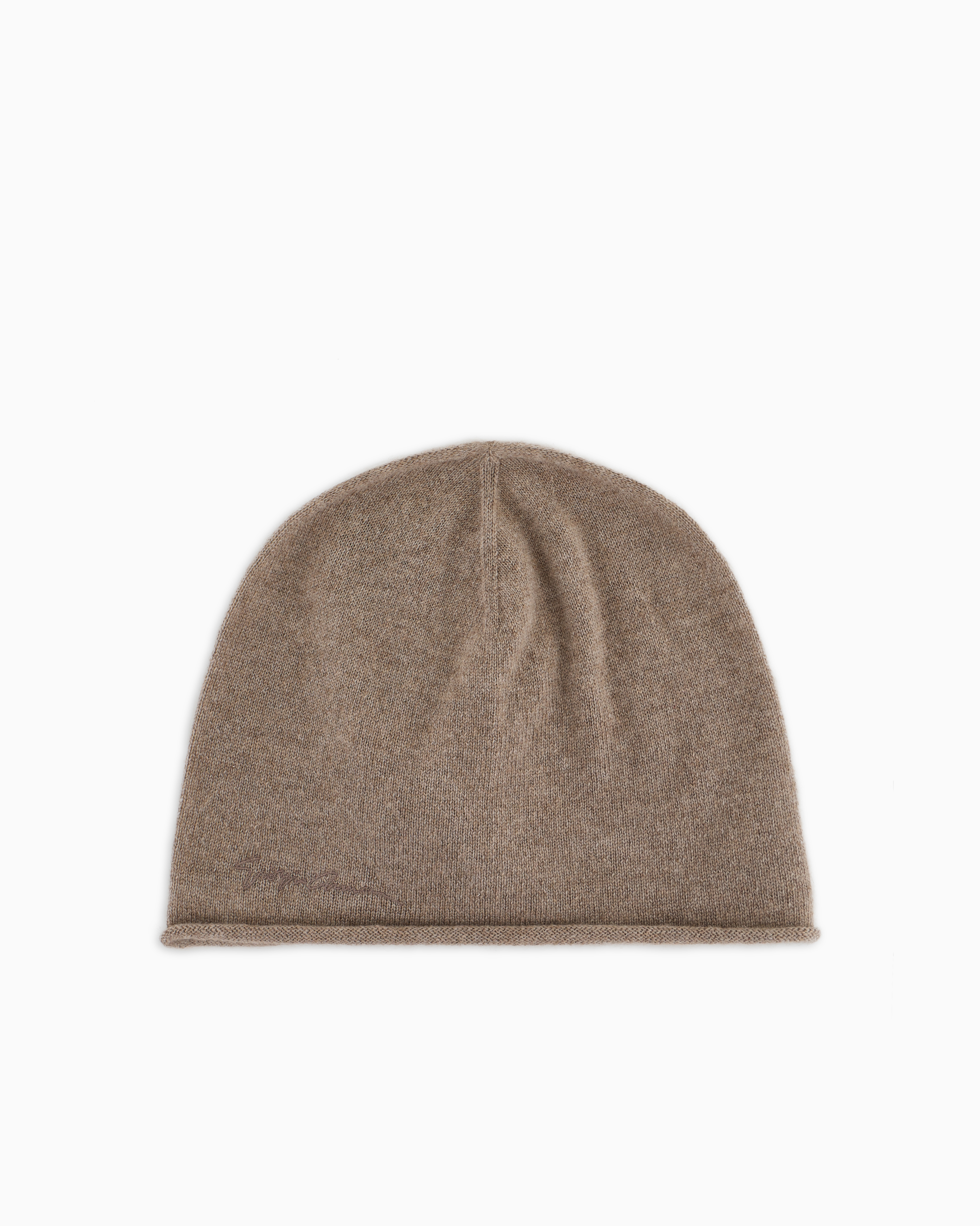 Giorgio Armani Official Store Cashmere Beanie In Beige