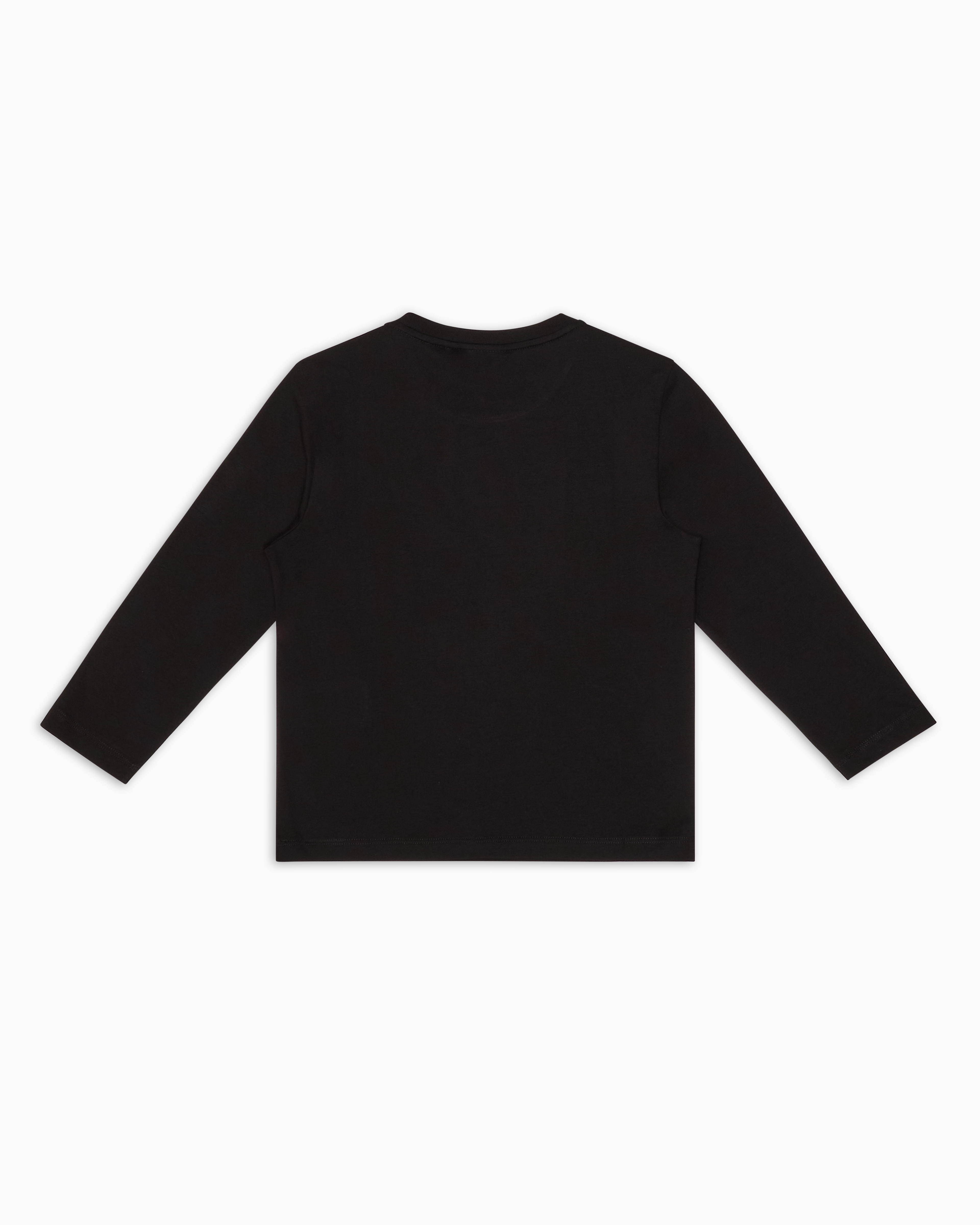 Ea7 Official Store Visibility Boy Cotton Long-sleeved T-shirt In Black