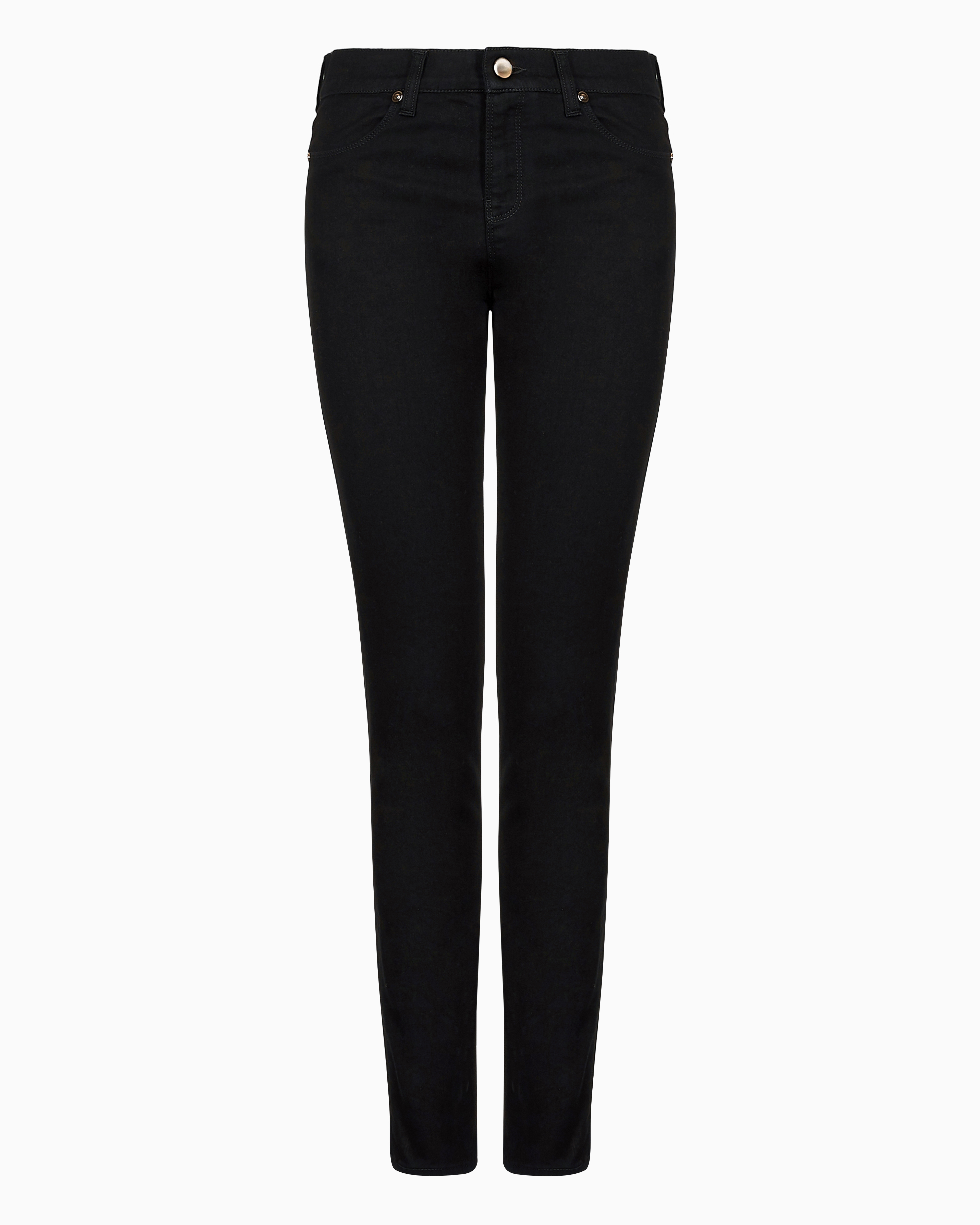 Giorgio Armani Stretch-cotton, Slim-fit, Five-pocket Trousers In Black