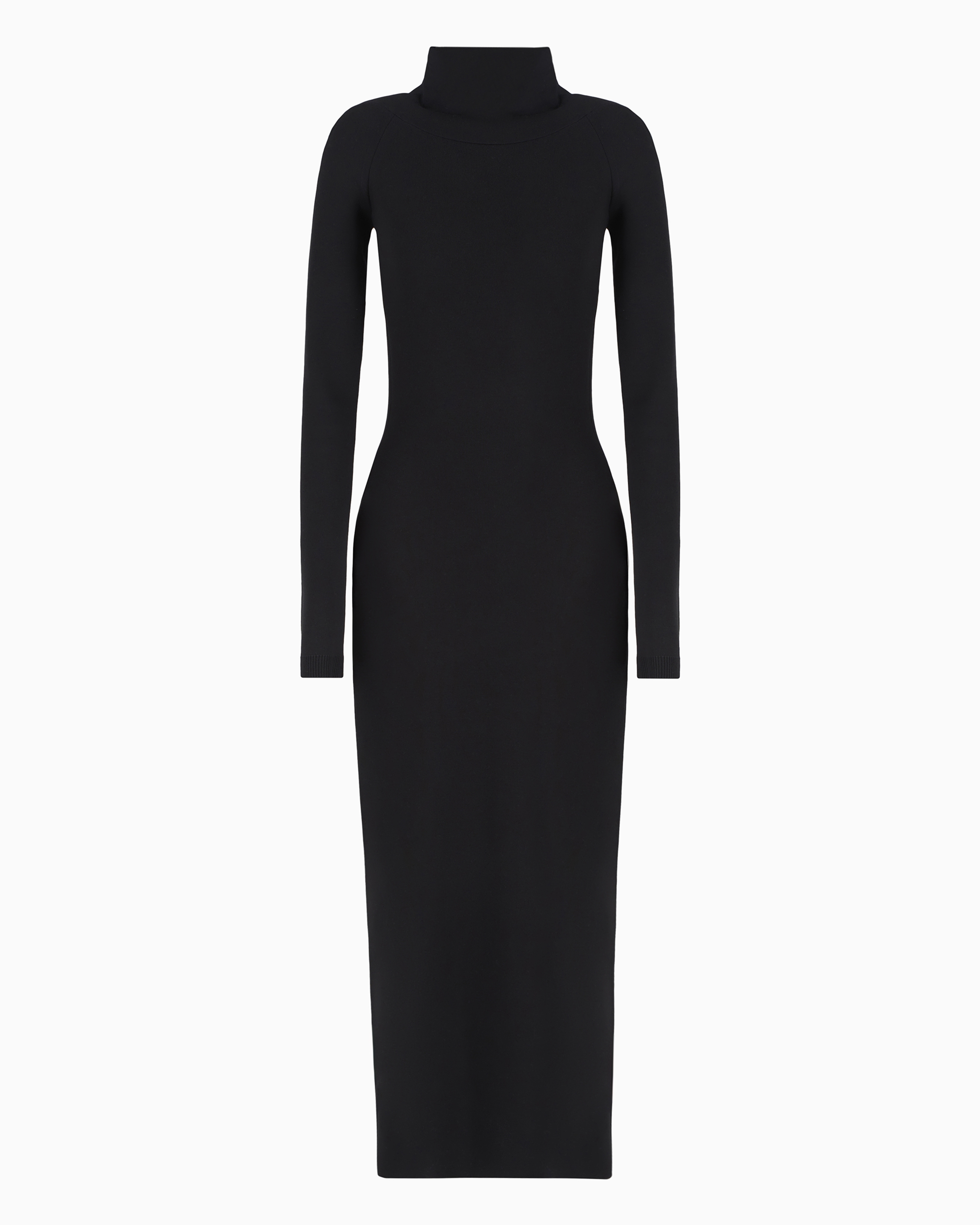 Shop Giorgio Armani Viscose And Wool Midi Dress In Black