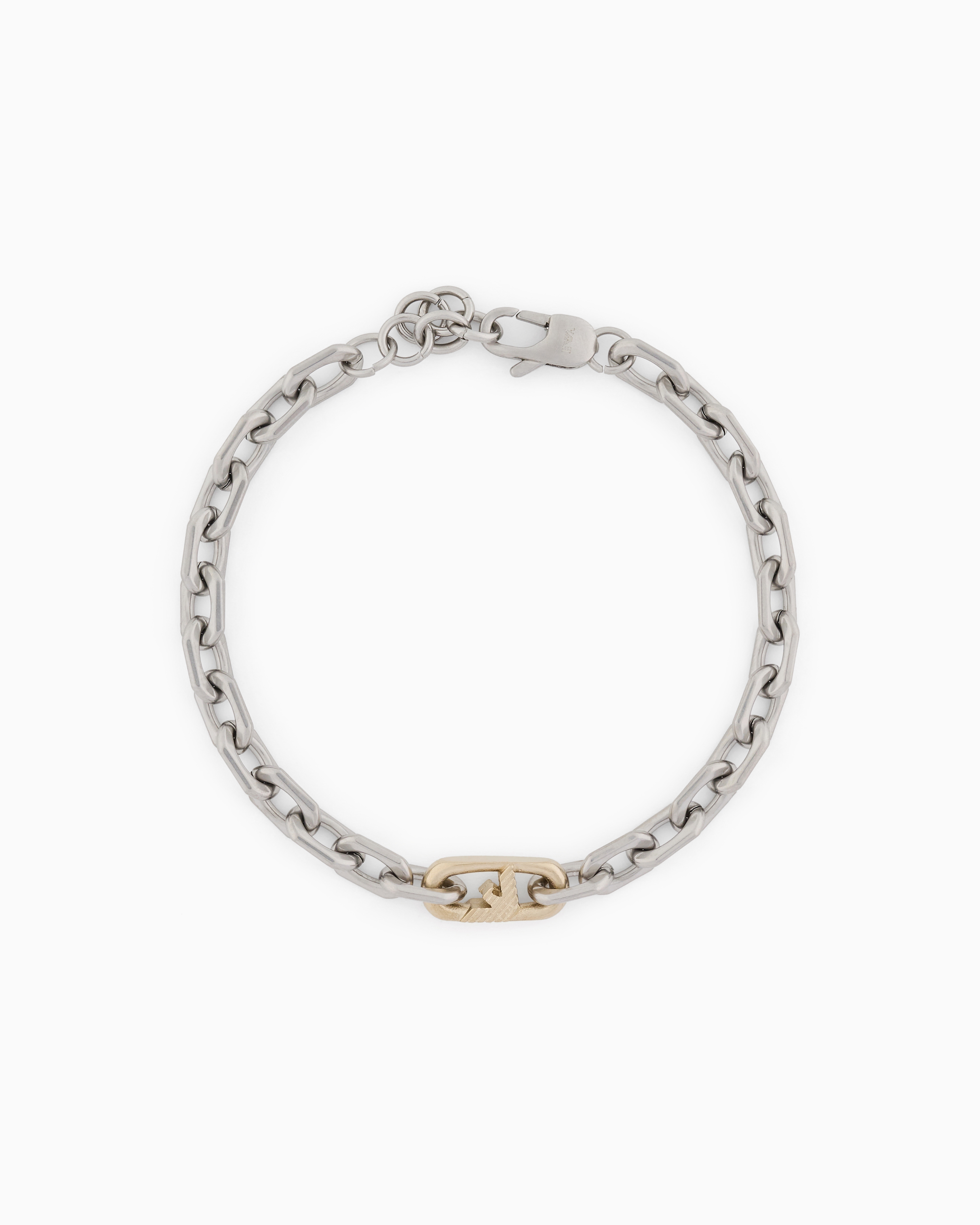 Shop Emporio Armani Two-tone Stainless Steel Chain Bracelet In Multicoloured