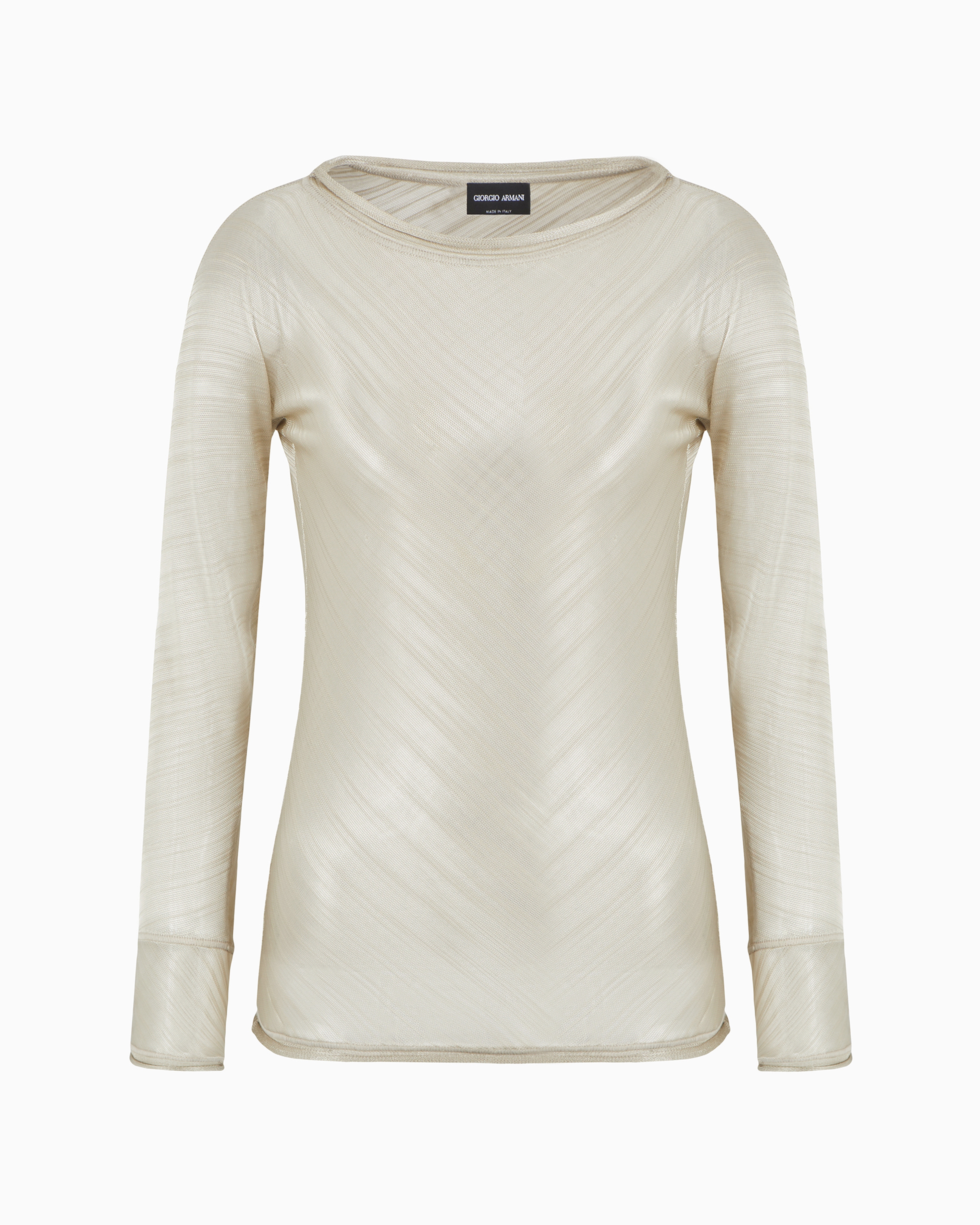 Giorgio Armani Official Store Knitted Tops In Gold