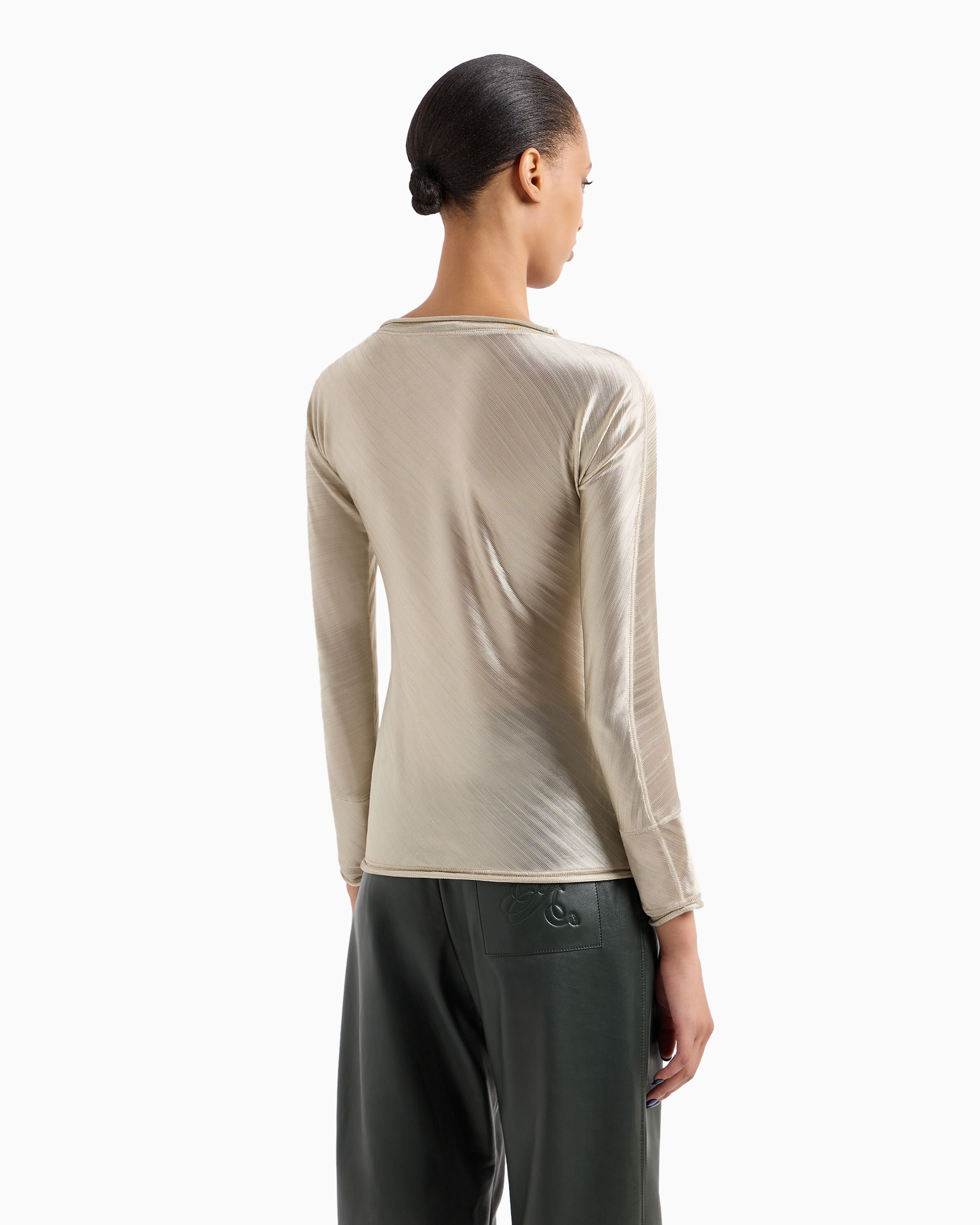 Giorgio Armani Official Store Knitted Tops In Gold