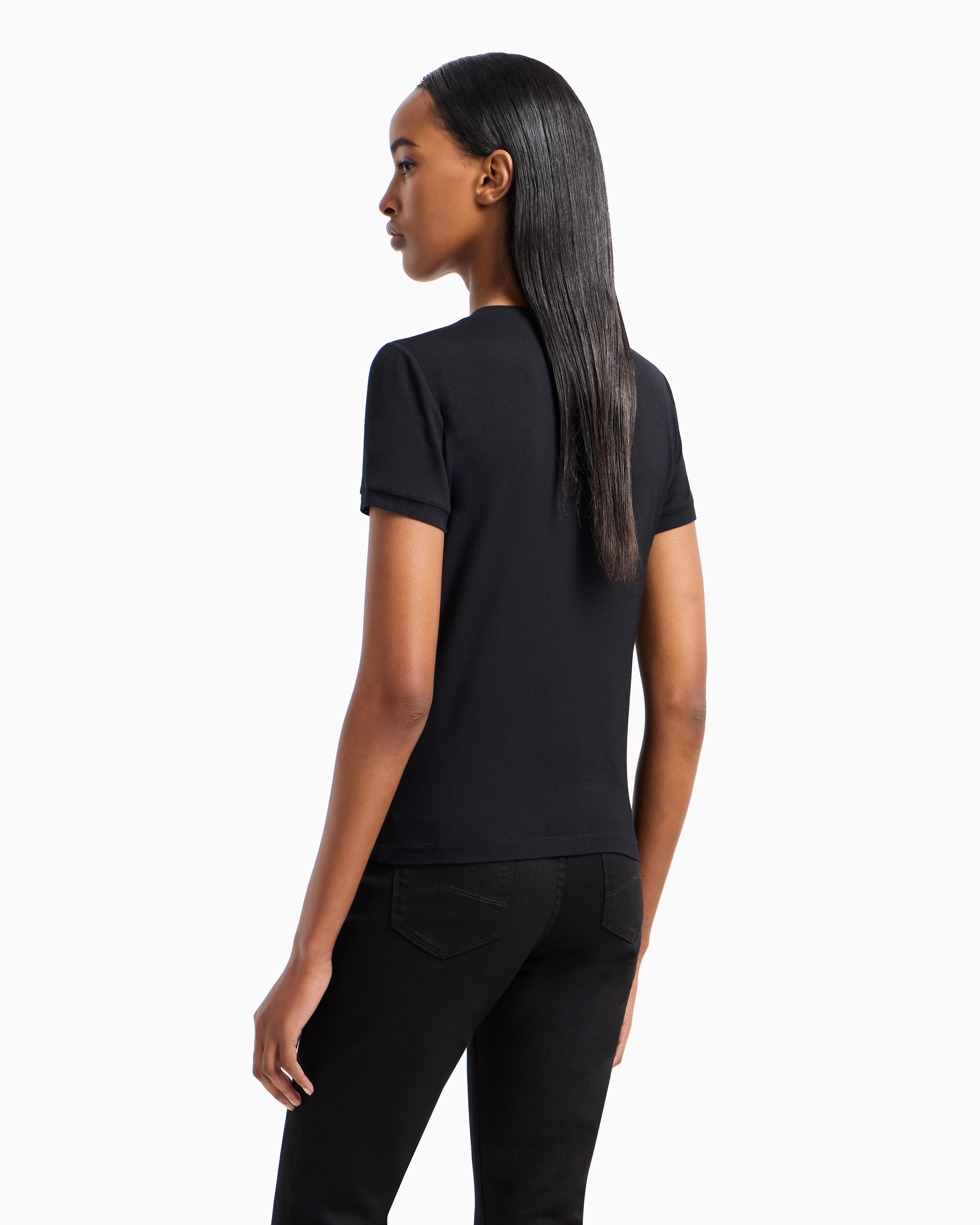 GIORGIO ARMANI STRETCH VISCOSE JERSEY T-SHIRT 