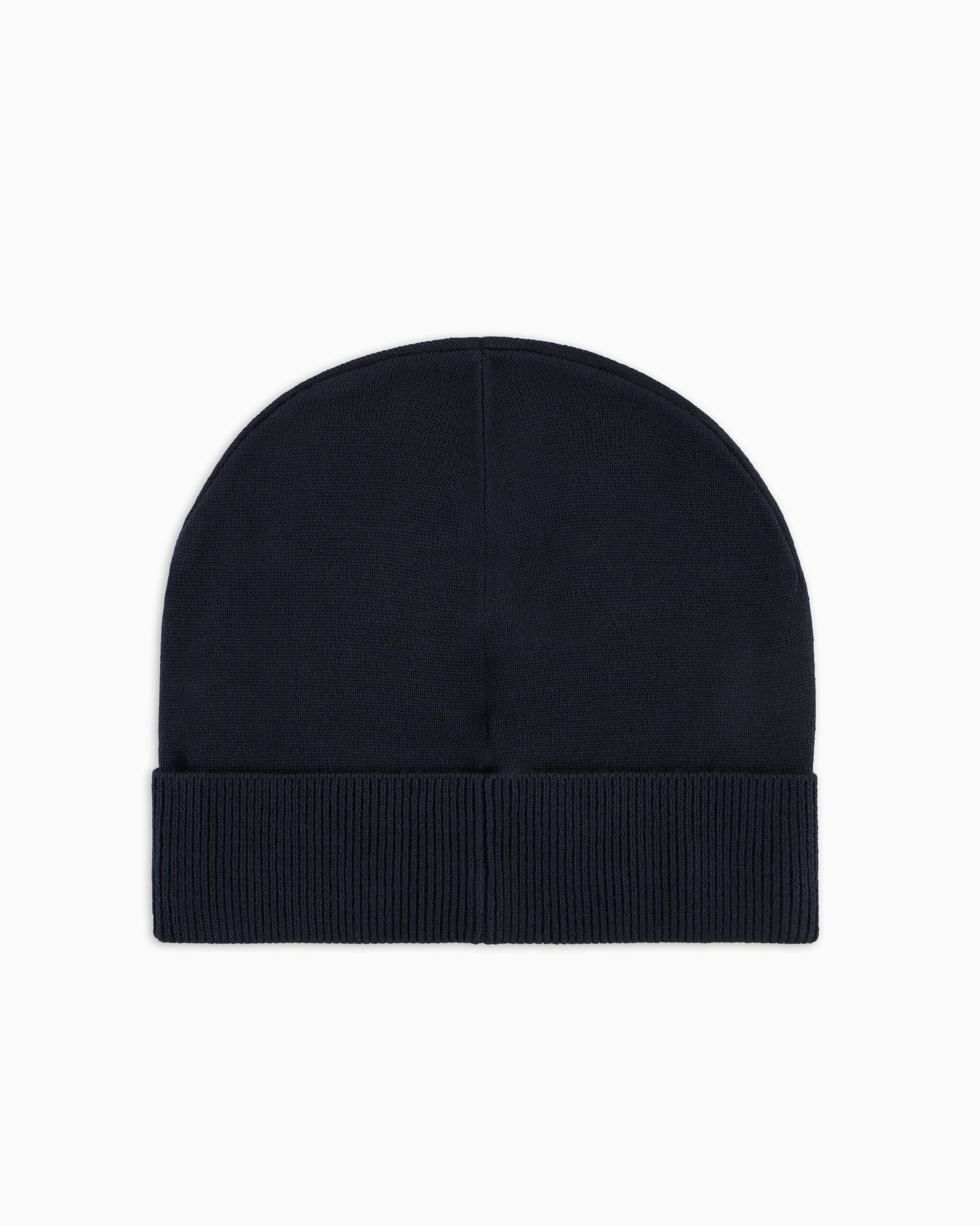 Ea7 Visibility Beanie With Oversized Logo In Navy_blue