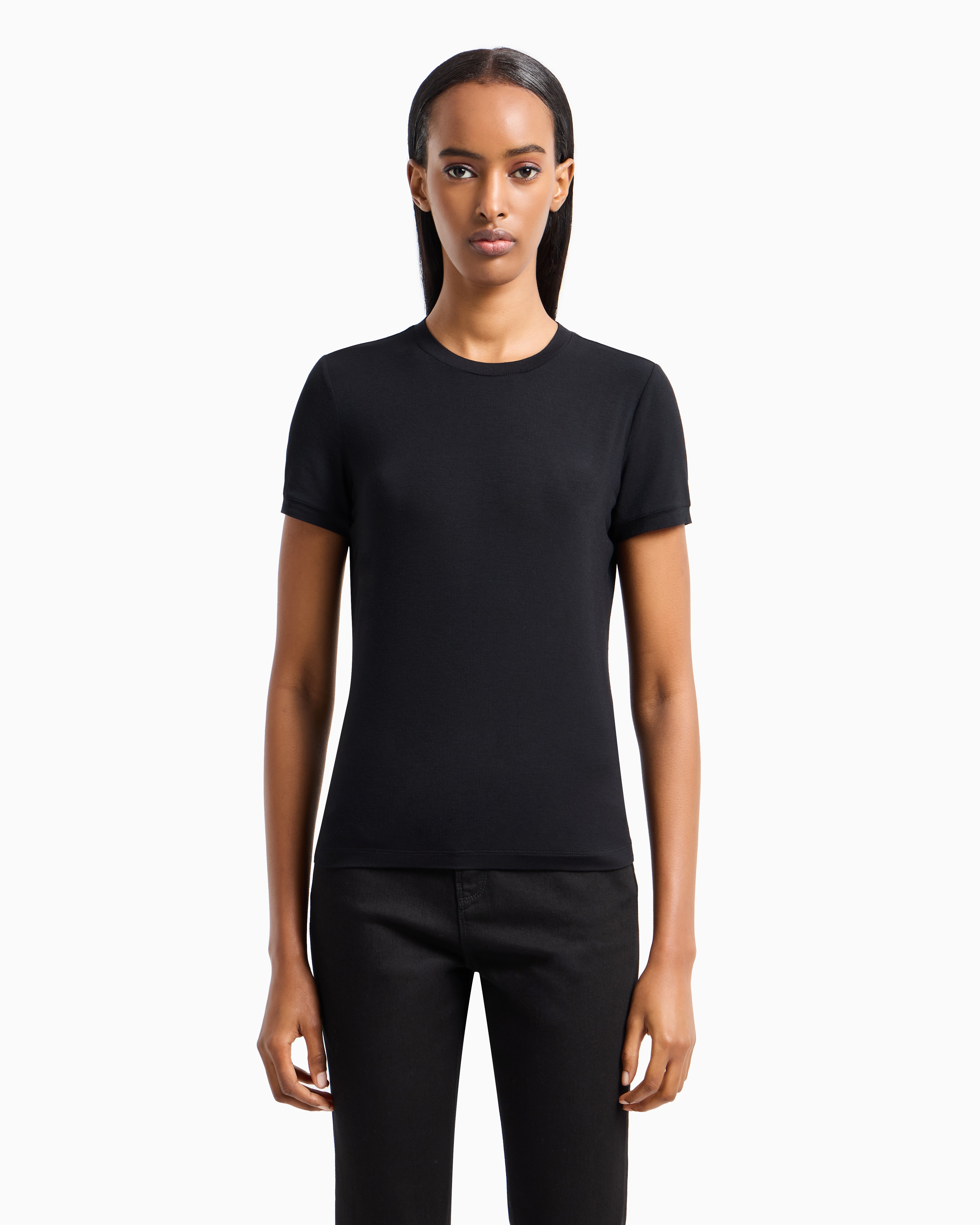 GIORGIO ARMANI STRETCH VISCOSE JERSEY T-SHIRT 