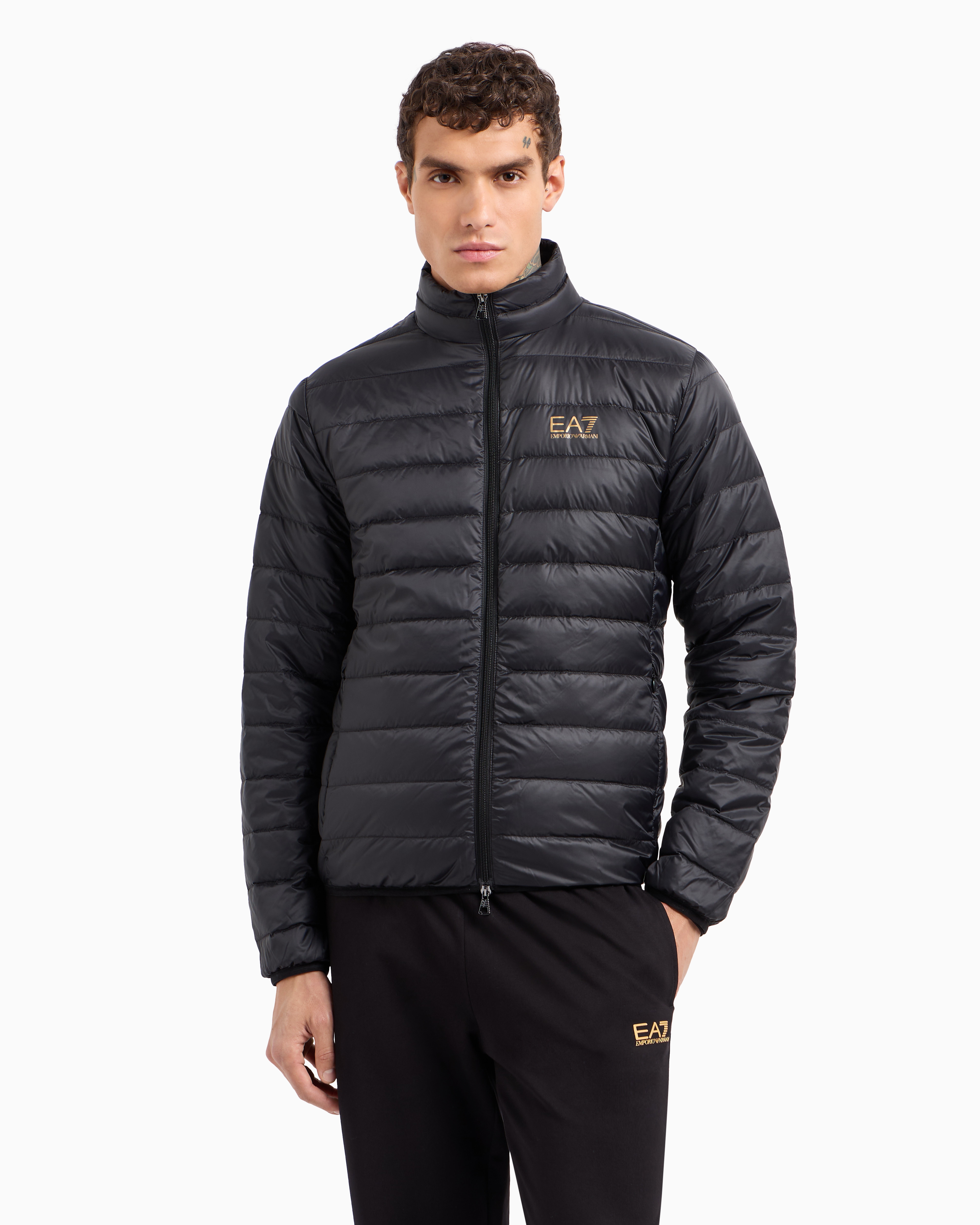 Ea7 Official Store Core Identity Packable Down Jacket In Black
