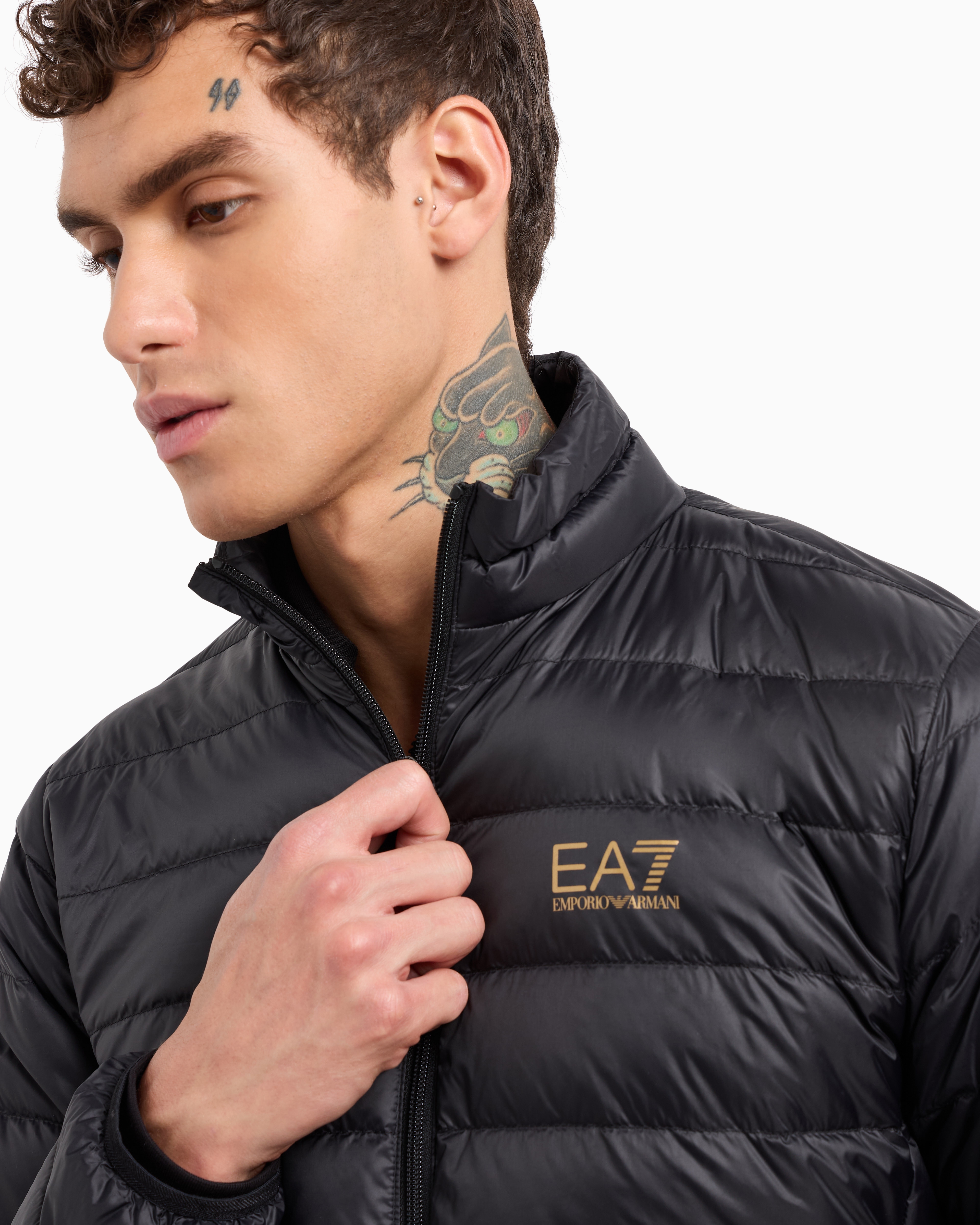 Ea7 Official Store Core Identity Packable Down Jacket In Black