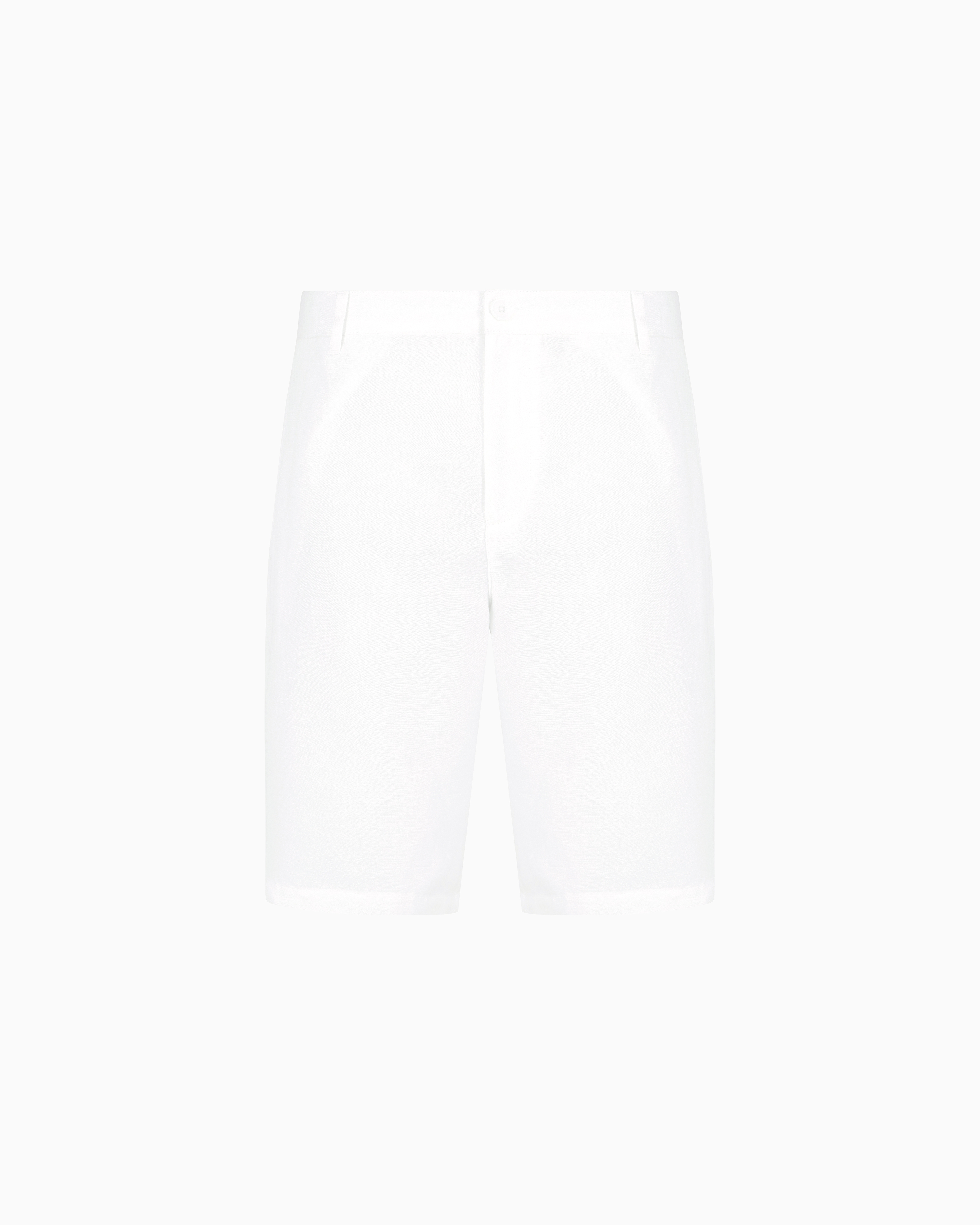 Armani Exchange Bermuda Shorts In Stretch Gabardine In White