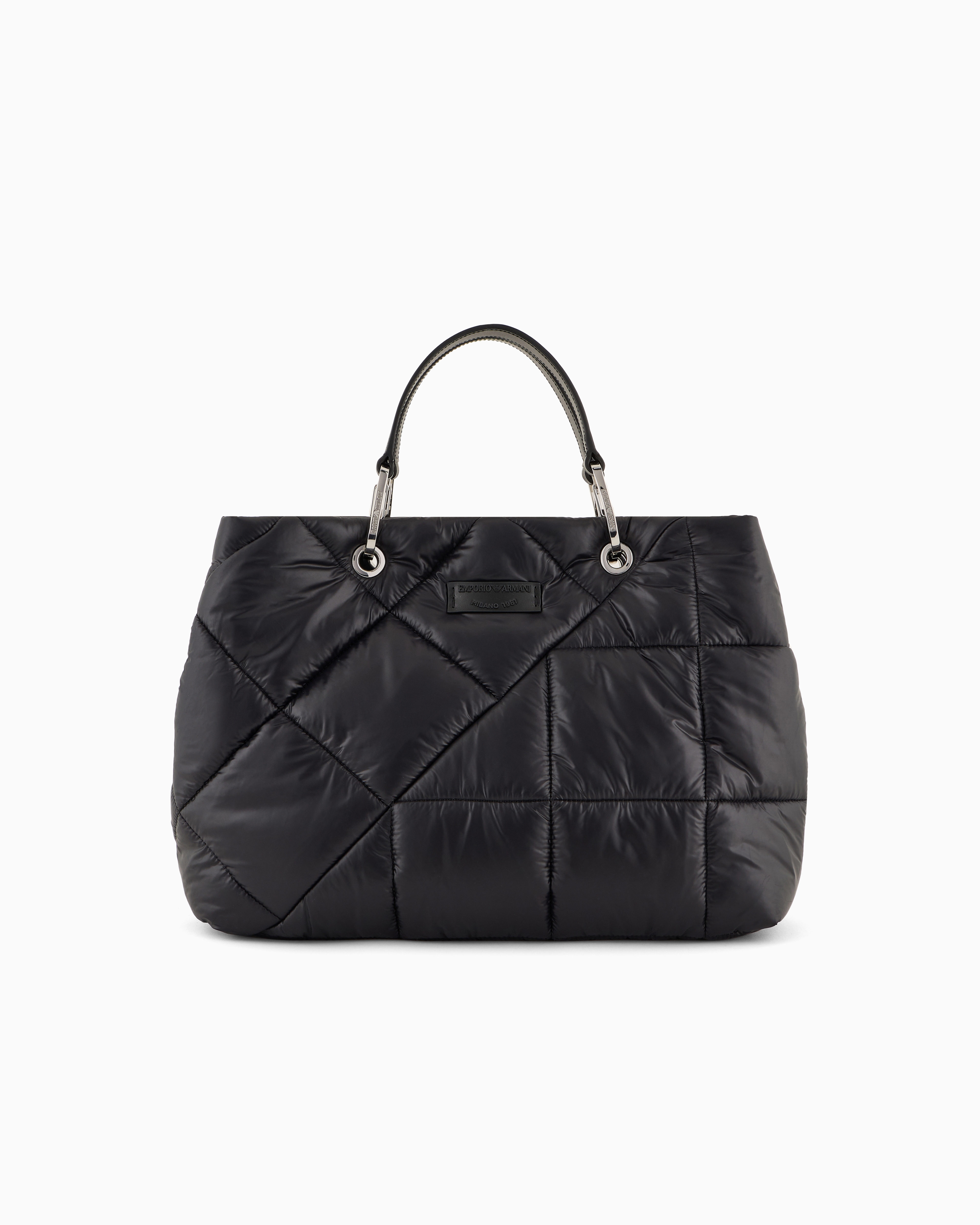 EMPORIO ARMANI MEDIUM MYEA SHOPPER BAG IN QUILTED NYLON 