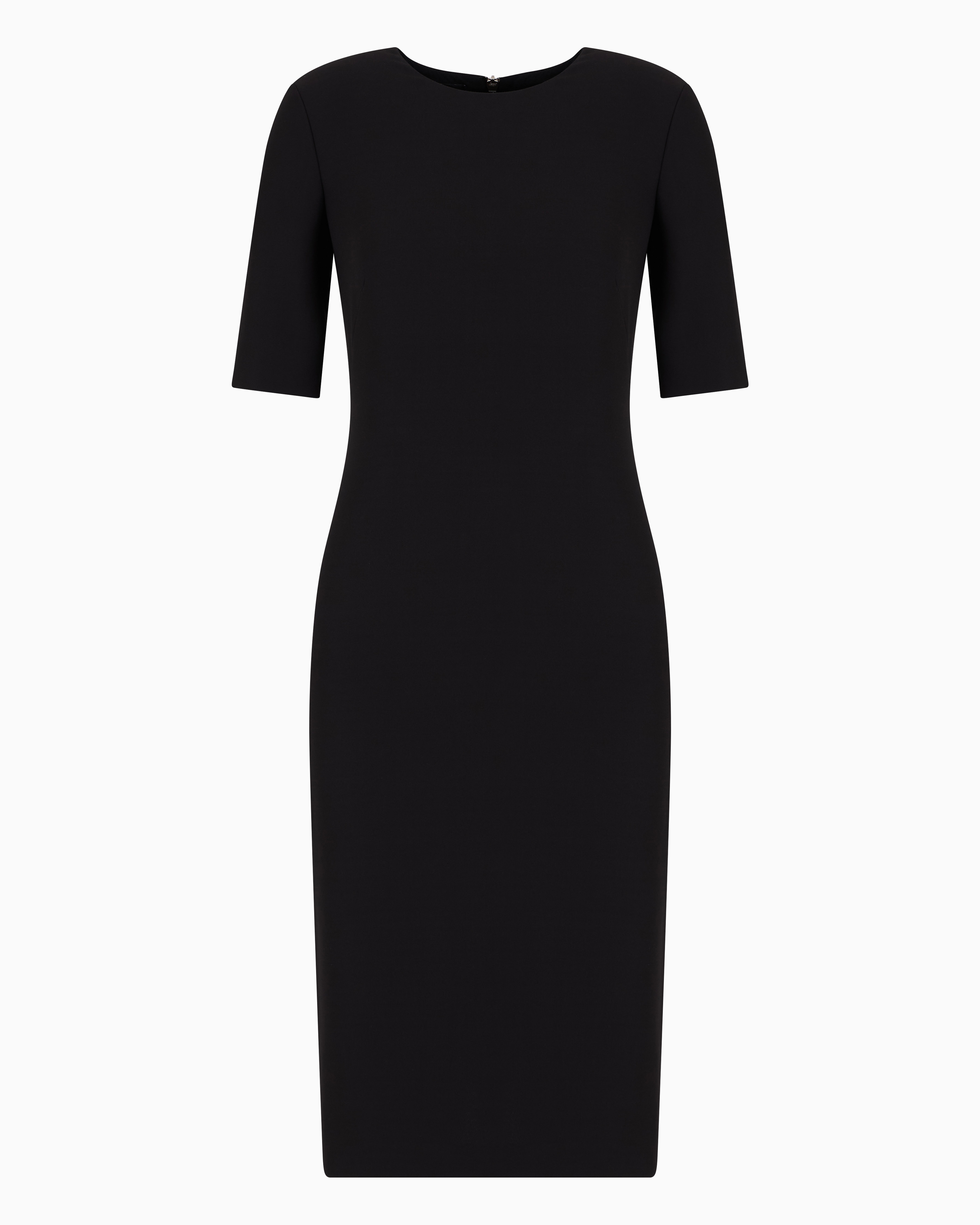 Giorgio Armani Official Store Mulberry Silk Sheath Dress In Black