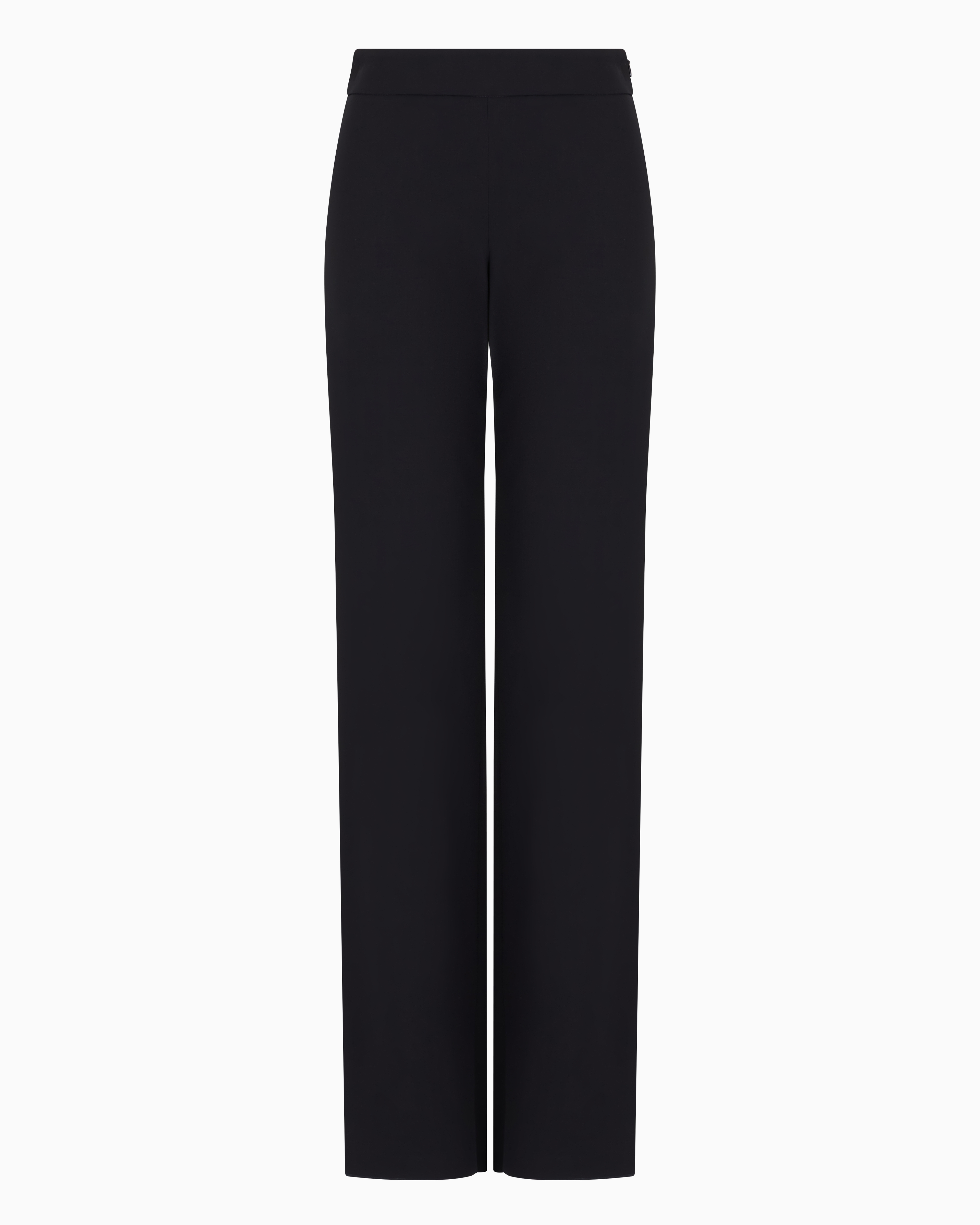 Giorgio Armani Official Store Wool Crepe Trousers In Navy Blue