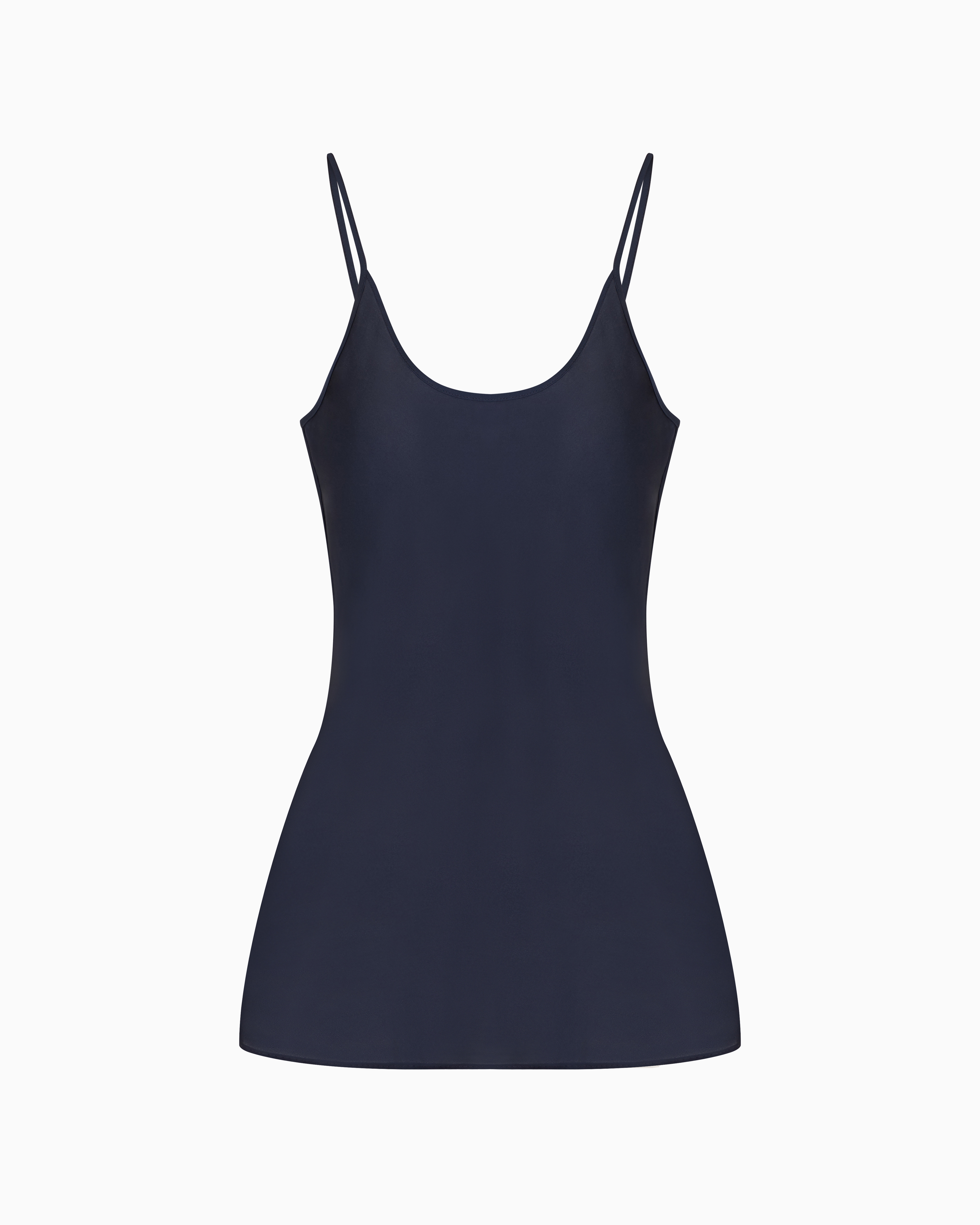 Giorgio Armani Silk Charmeuse Top In Navy Blue