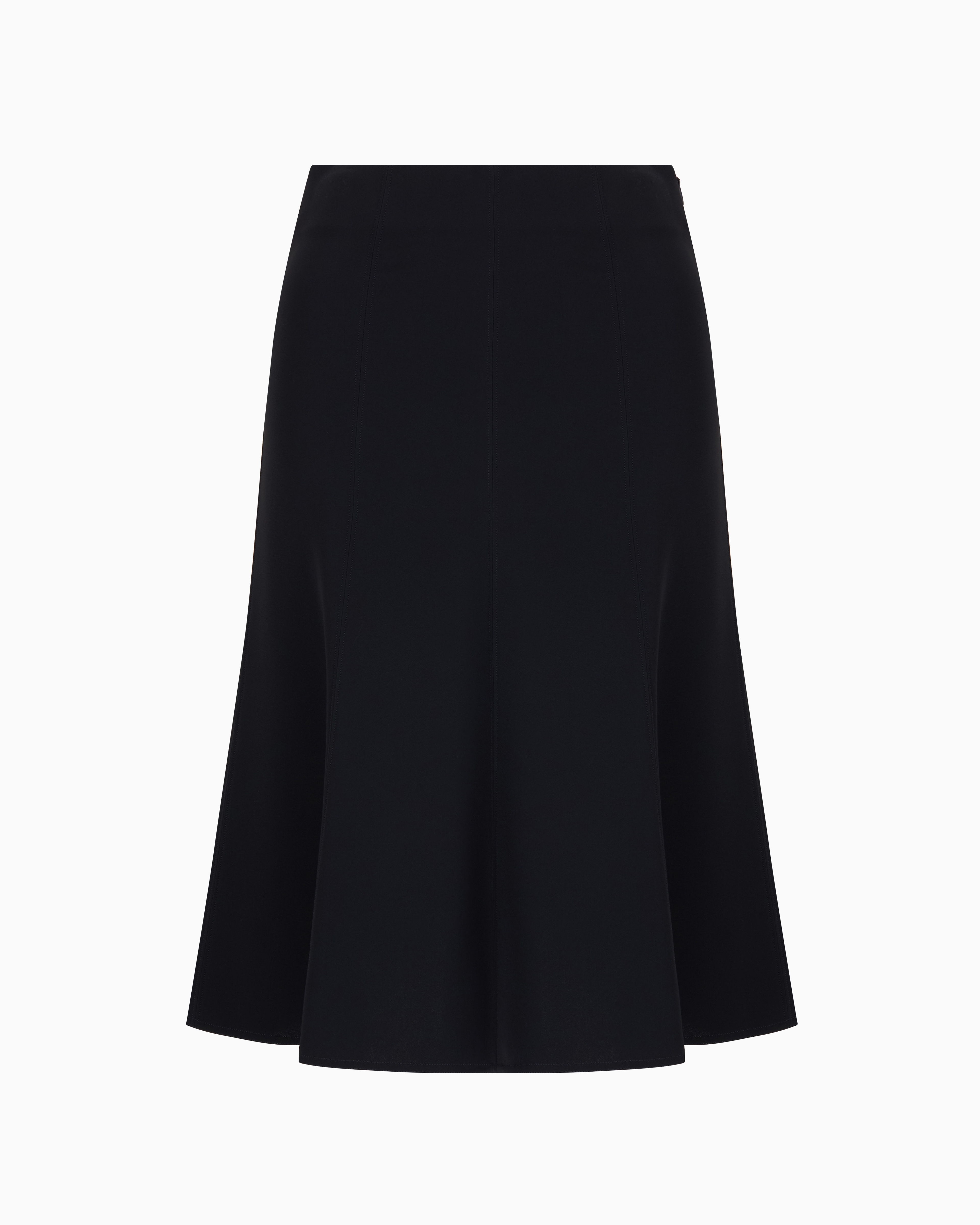 Giorgio Armani Official Store Silk Midi Skirt In Black