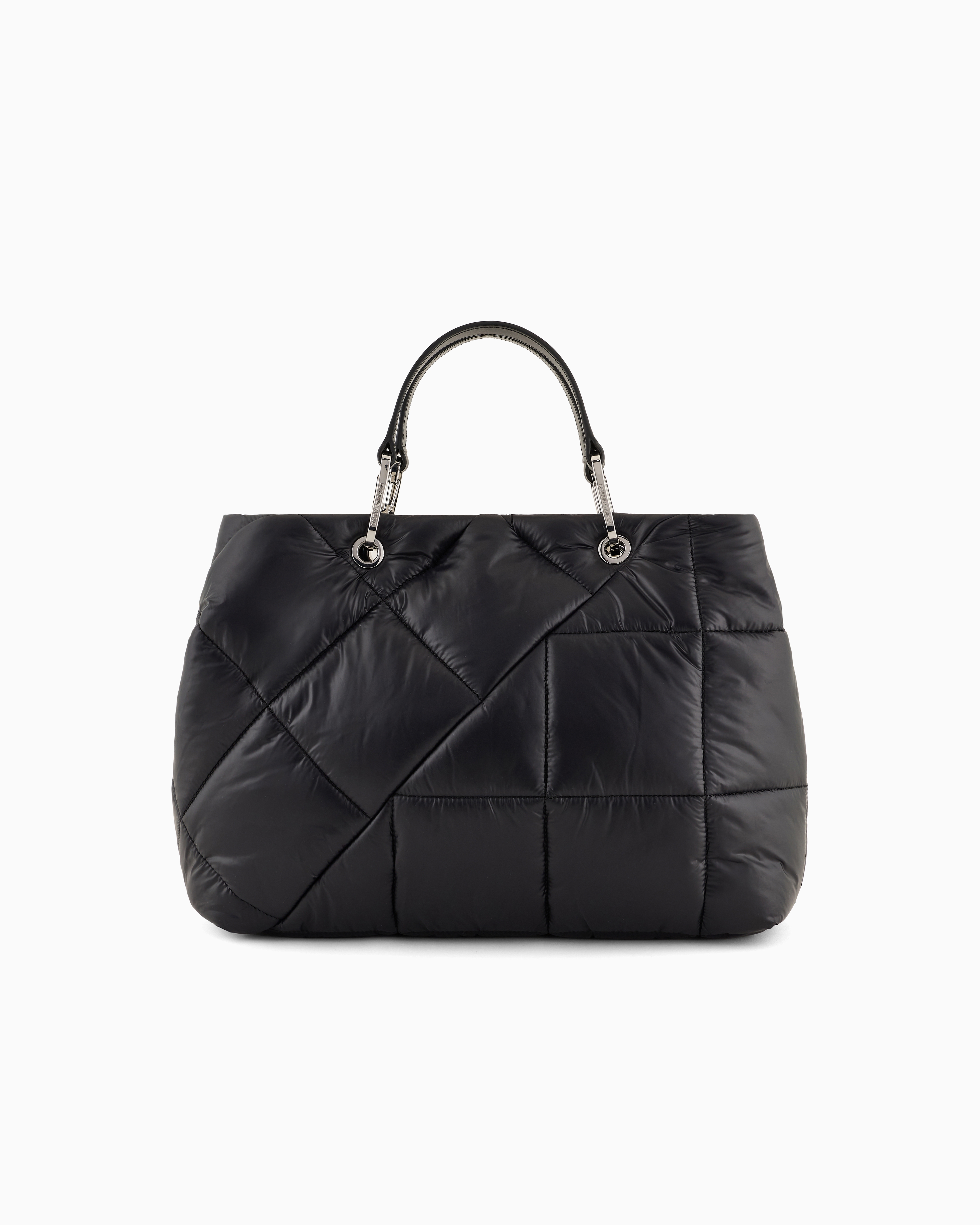 Shop Emporio Armani Medium Myea Shopper Bag In Quilted Nylon In Noir