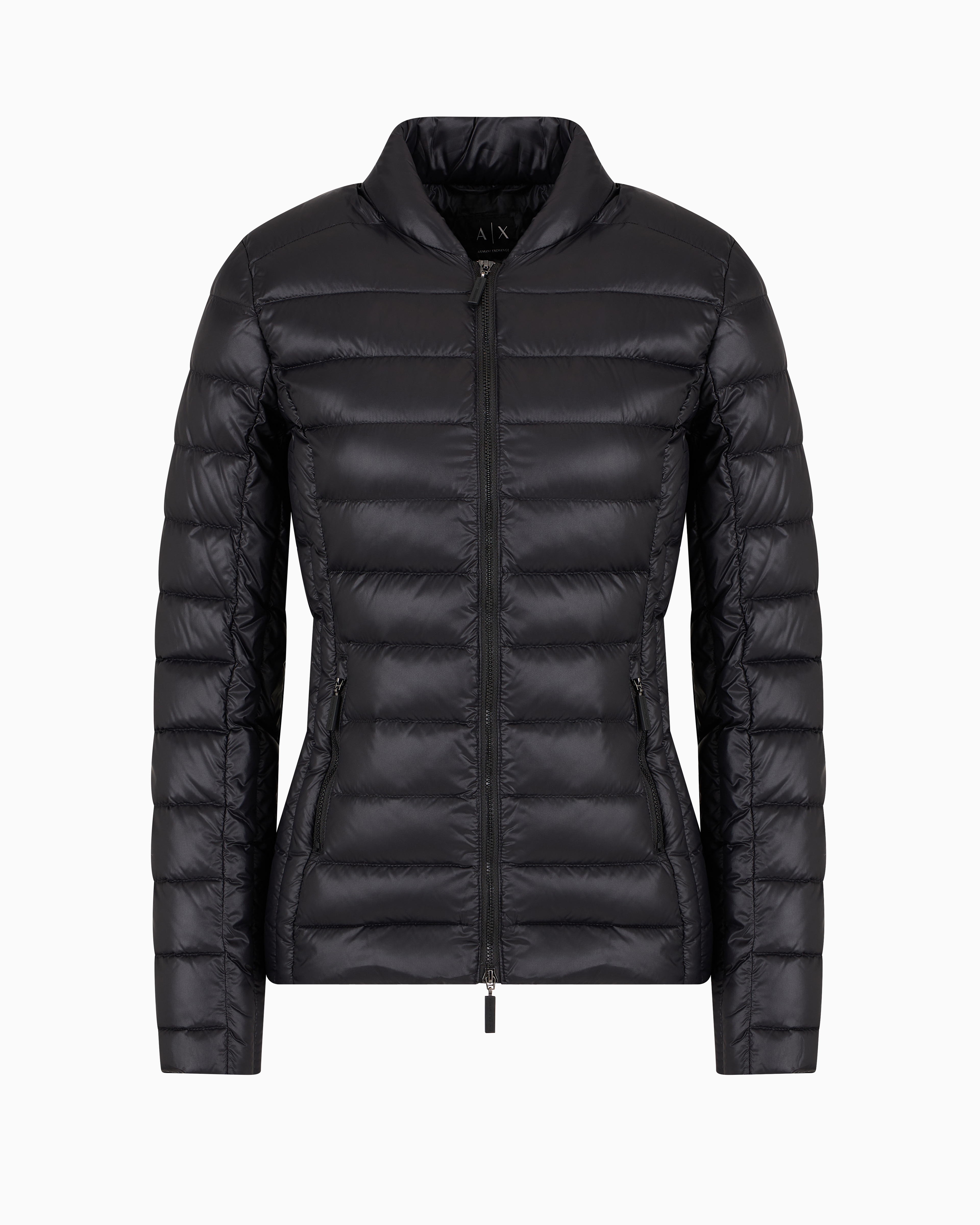 Armani Exchange Packable Quilted Down Jacket In Black