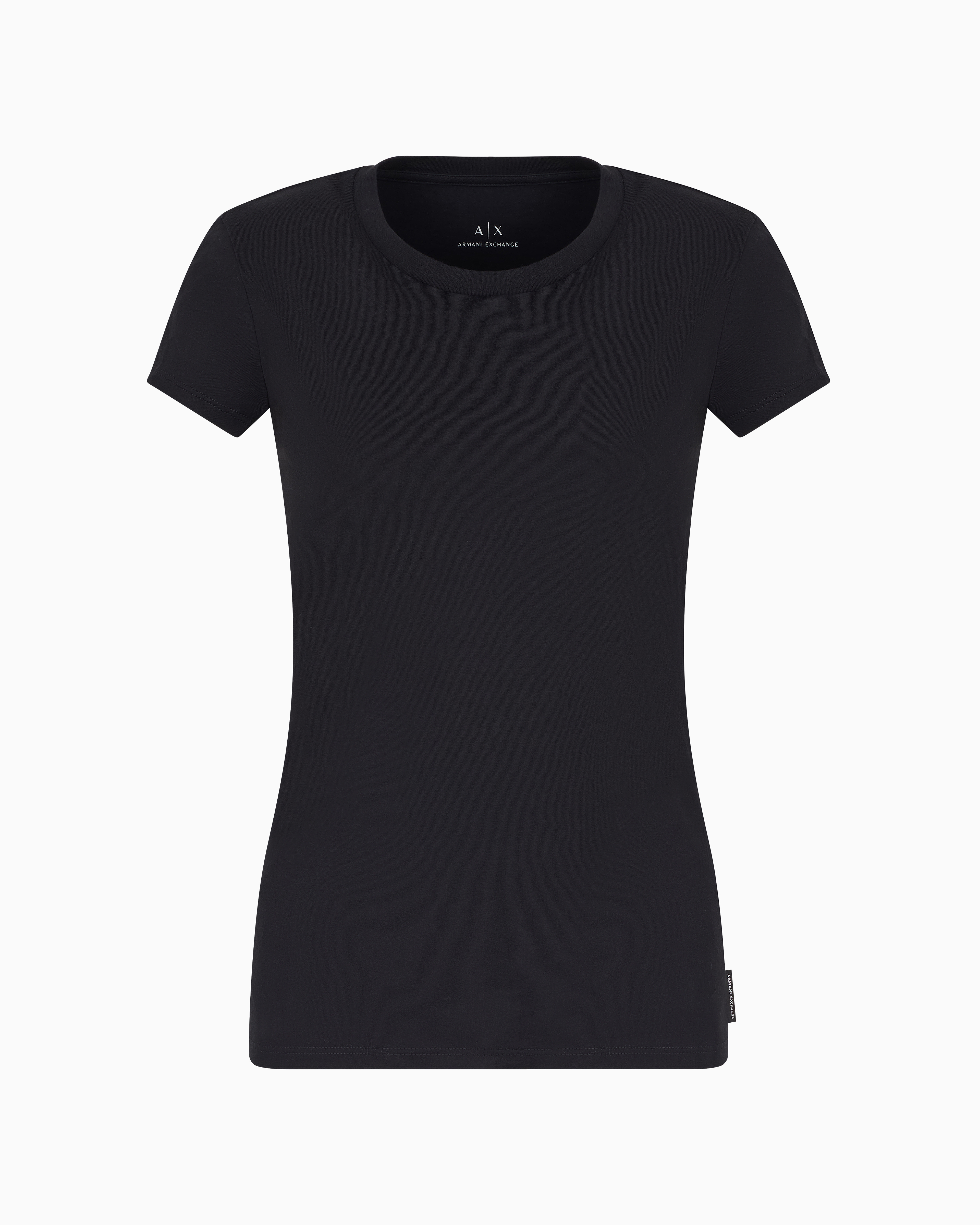 Armani Exchange Slim Fit T-shirt In Pima Cotton Jersey In Black