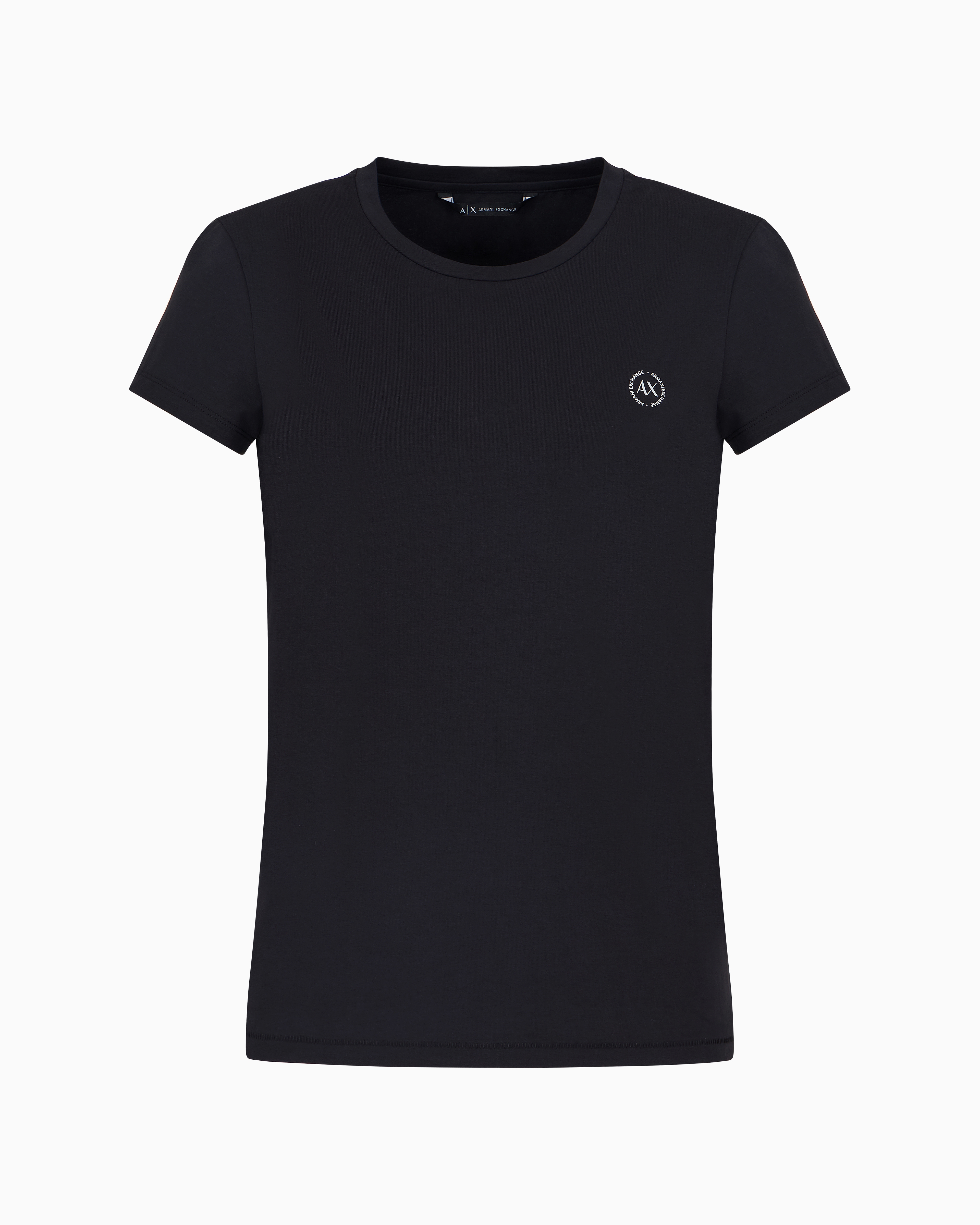 ARMANI EXCHANGE SLIM FIT COTTON T-SHIRT WITH ROUND LOGO 