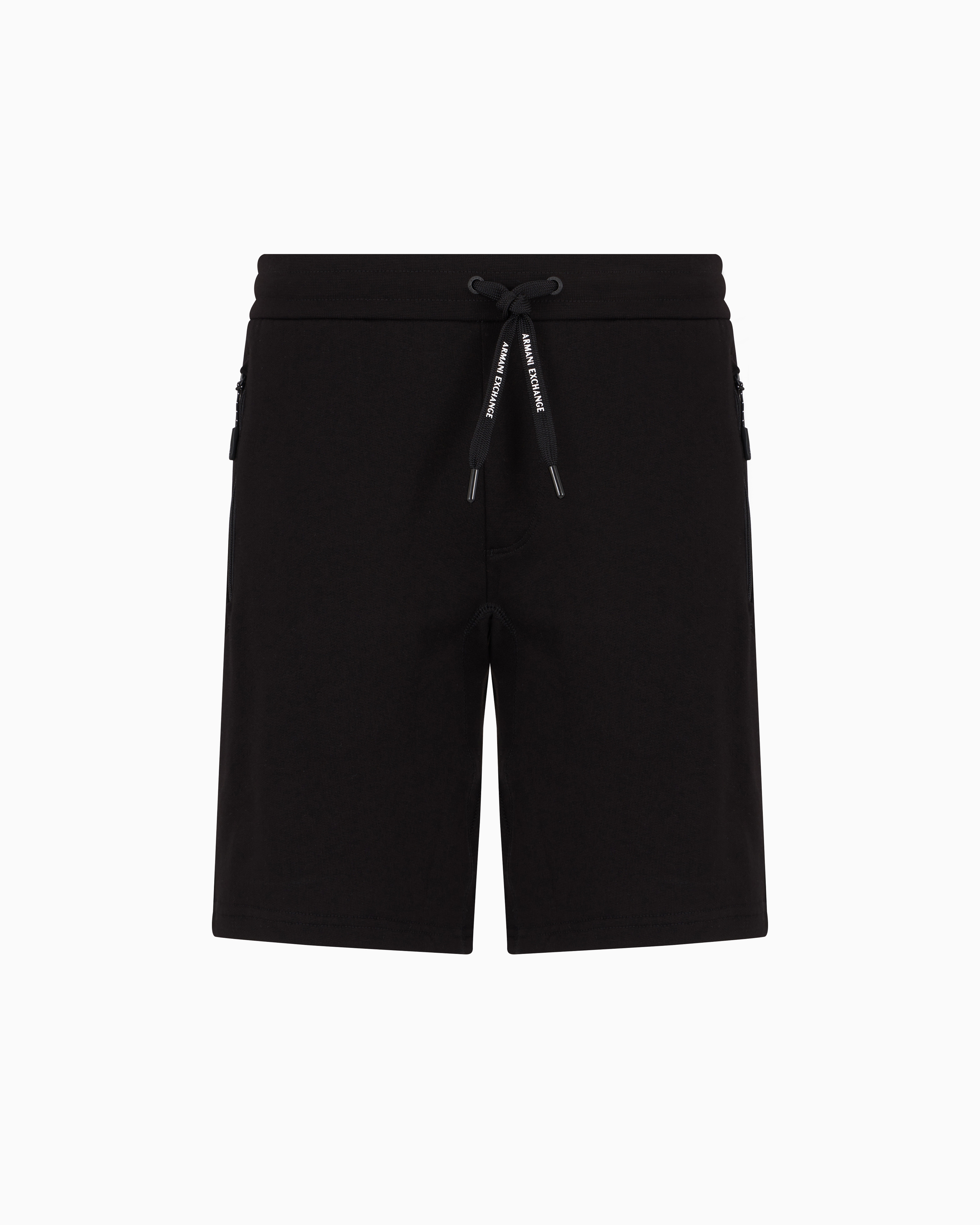 Armani Exchange French Terry Shorts In Black