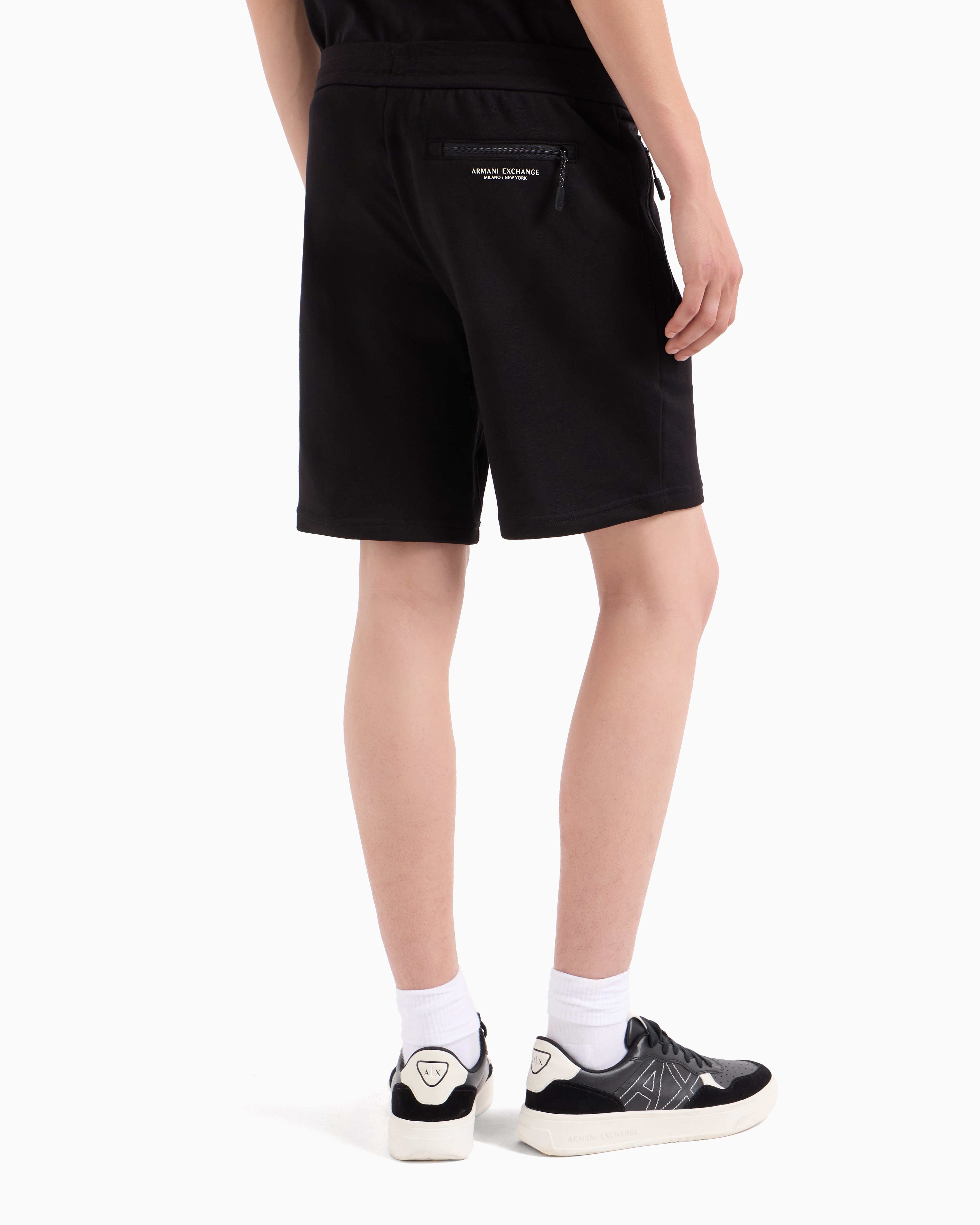 Armani Exchange French Terry Shorts In Black